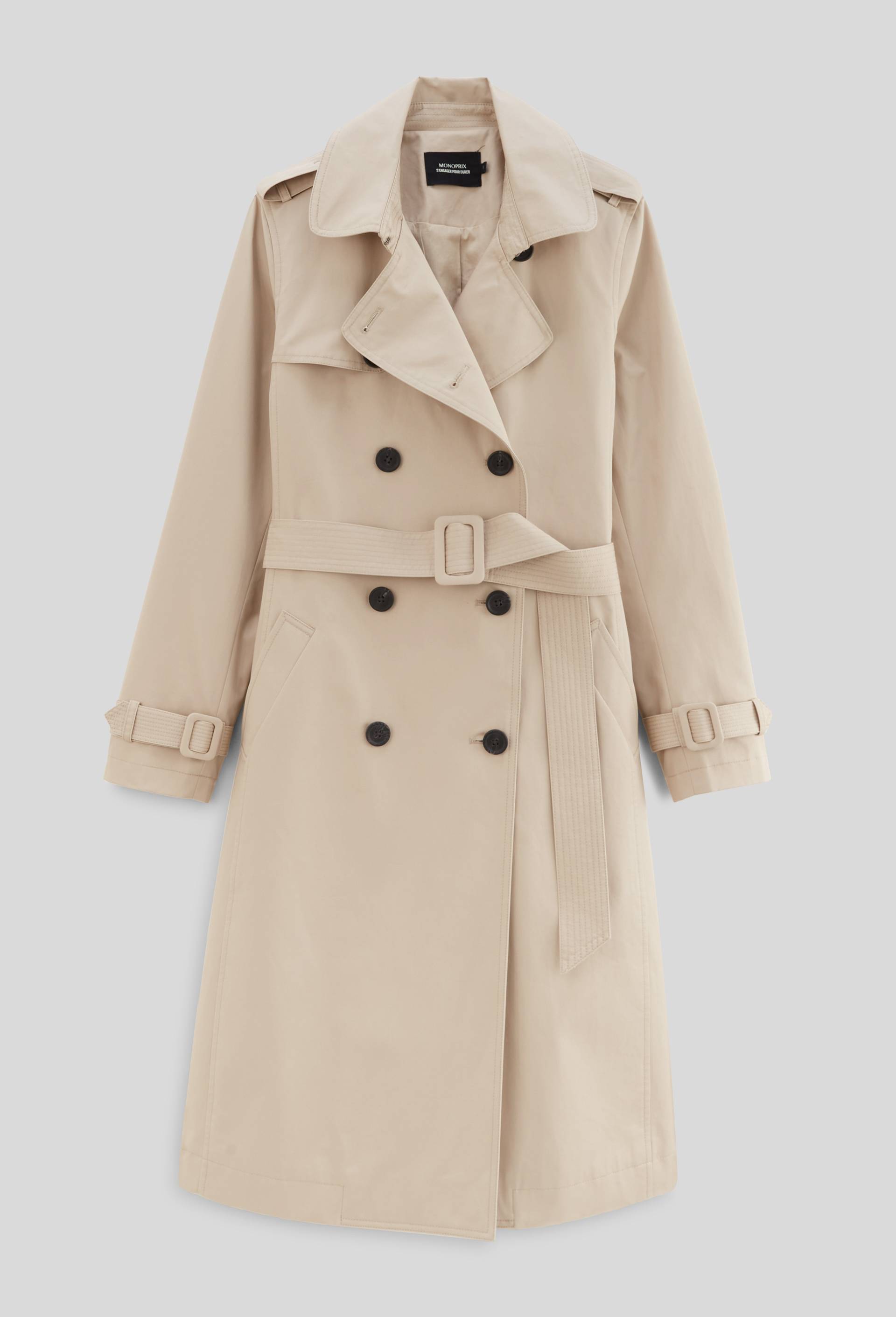 Trench ceintur&eacute; en coton, Beige, large image number 3.0