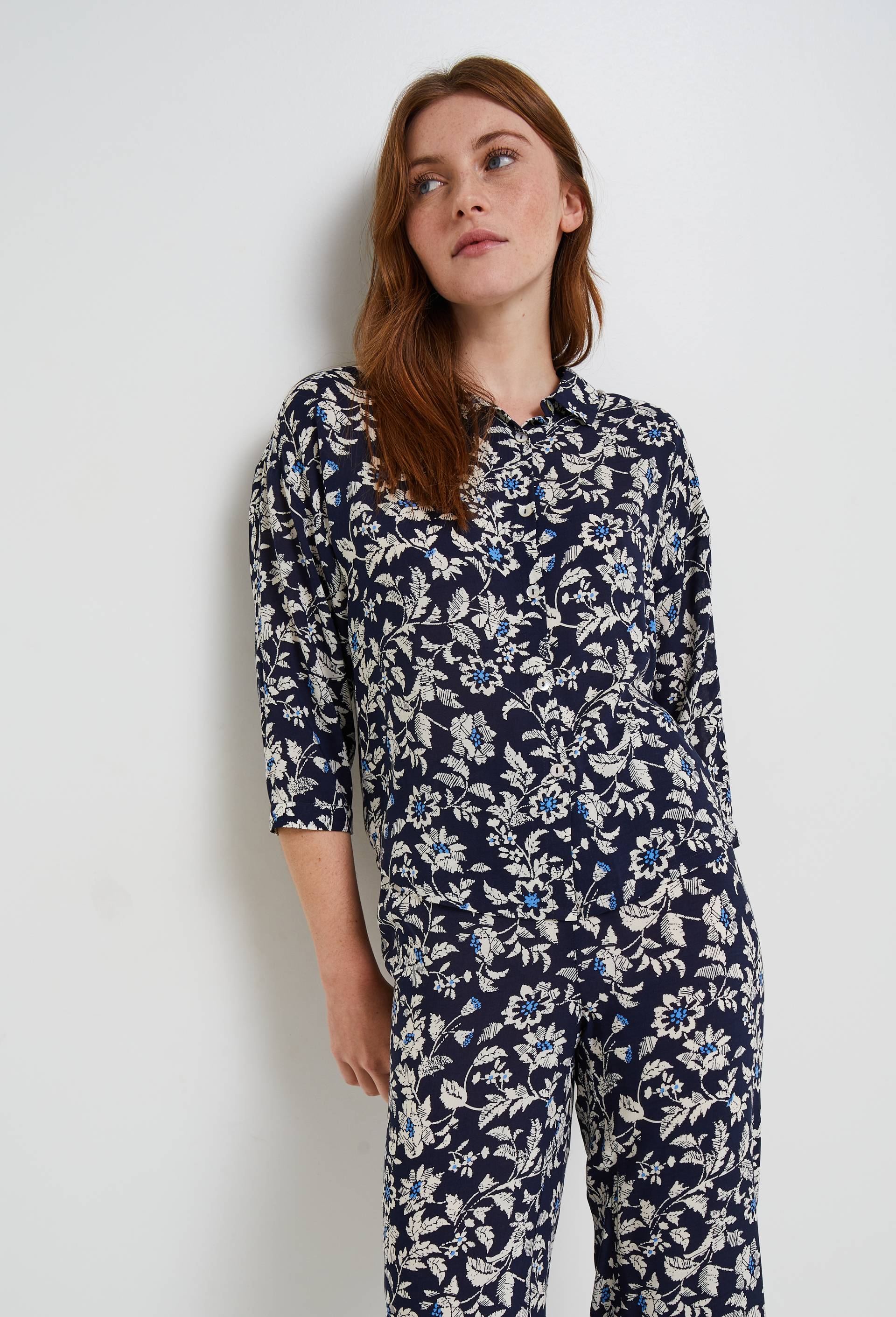 Pyjama large imprim&eacute;, certifi&eacute; EcoVero et OEKO-TEX, Ecru, large image number 0
