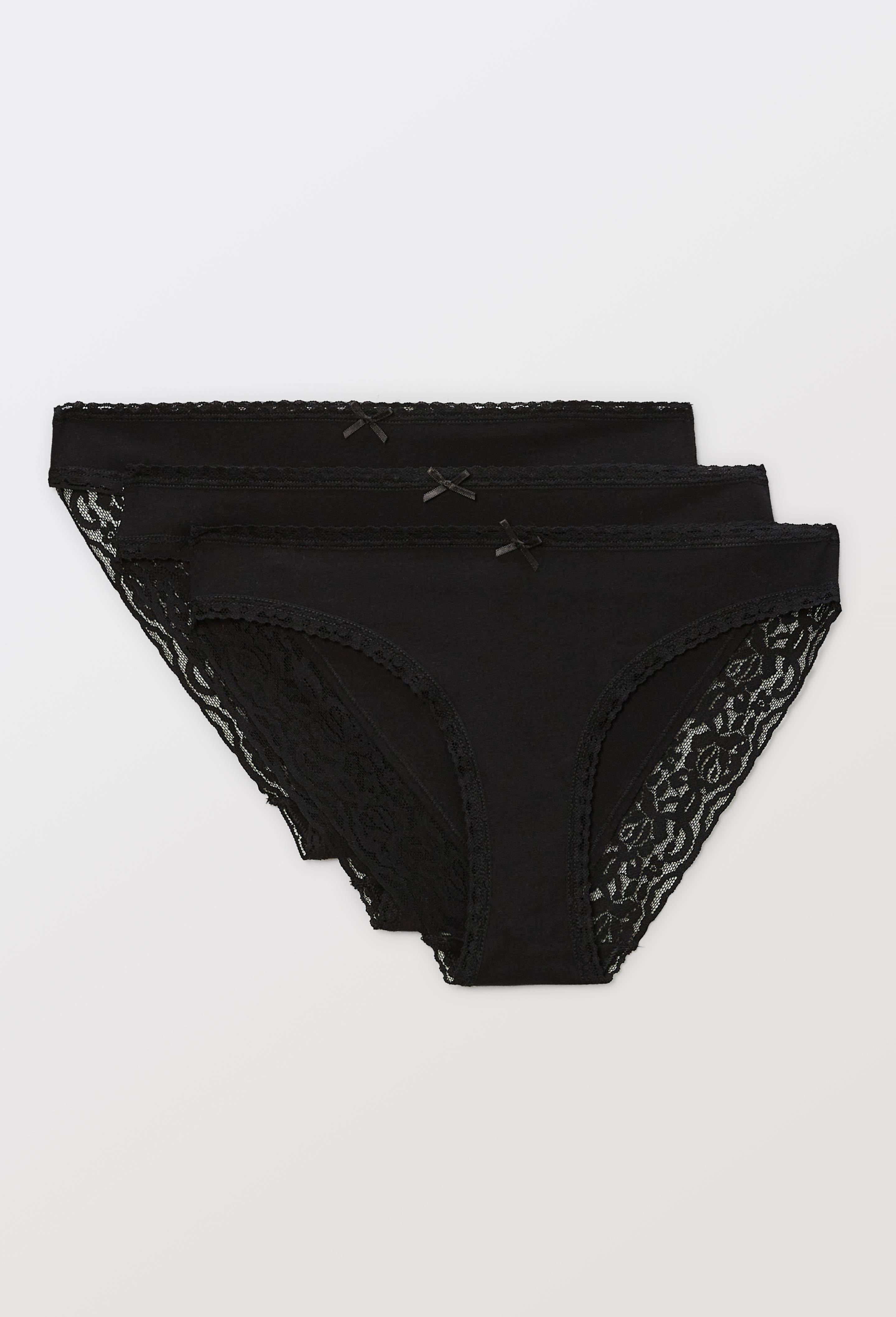 Lot de 3 culottes EVA en coton BIO GOTS, Noir, large image number 2