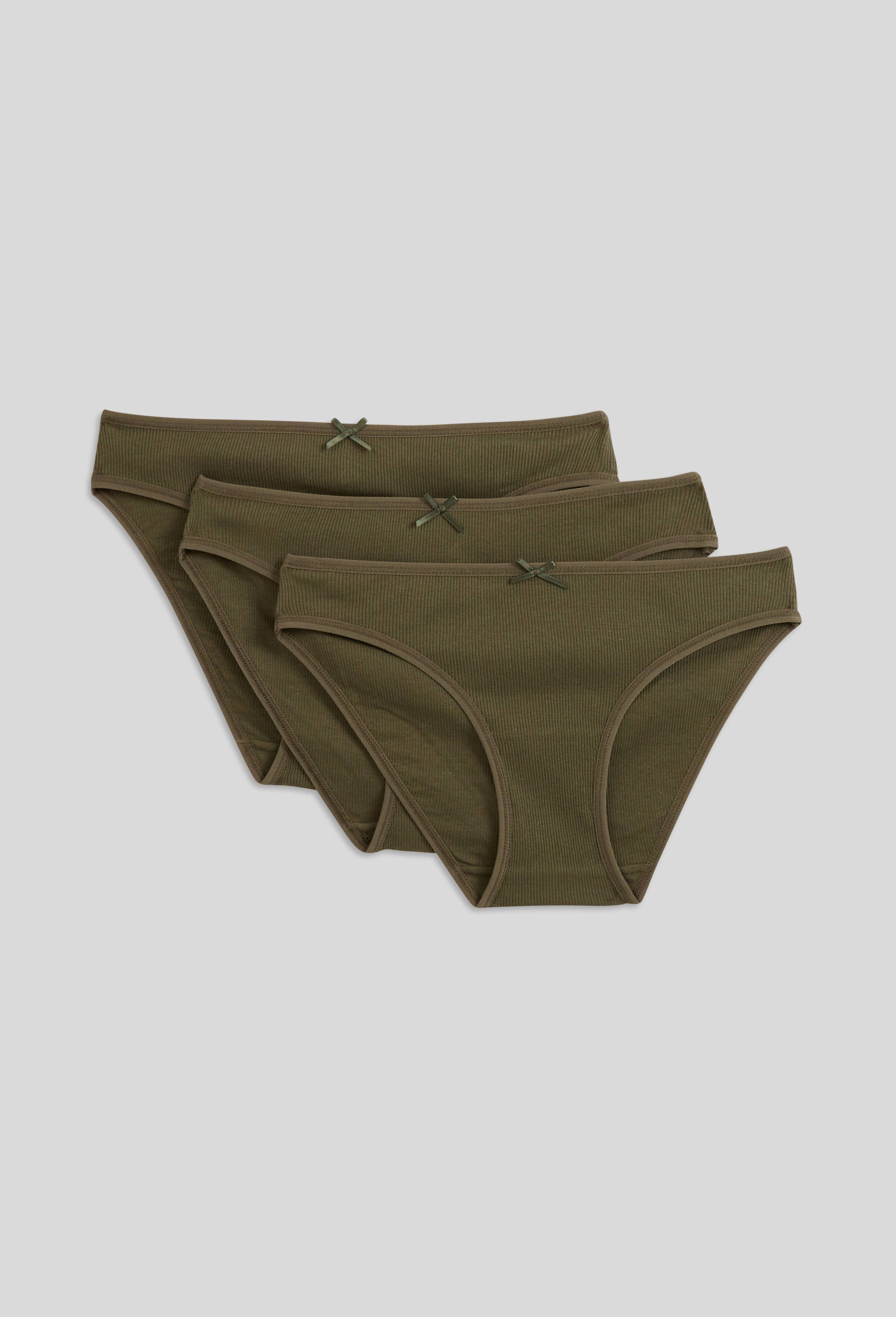 Lot de 3 culottes côtelées CAMELIA en coton BIO GOTS, Vert foncé, large image number 0.0