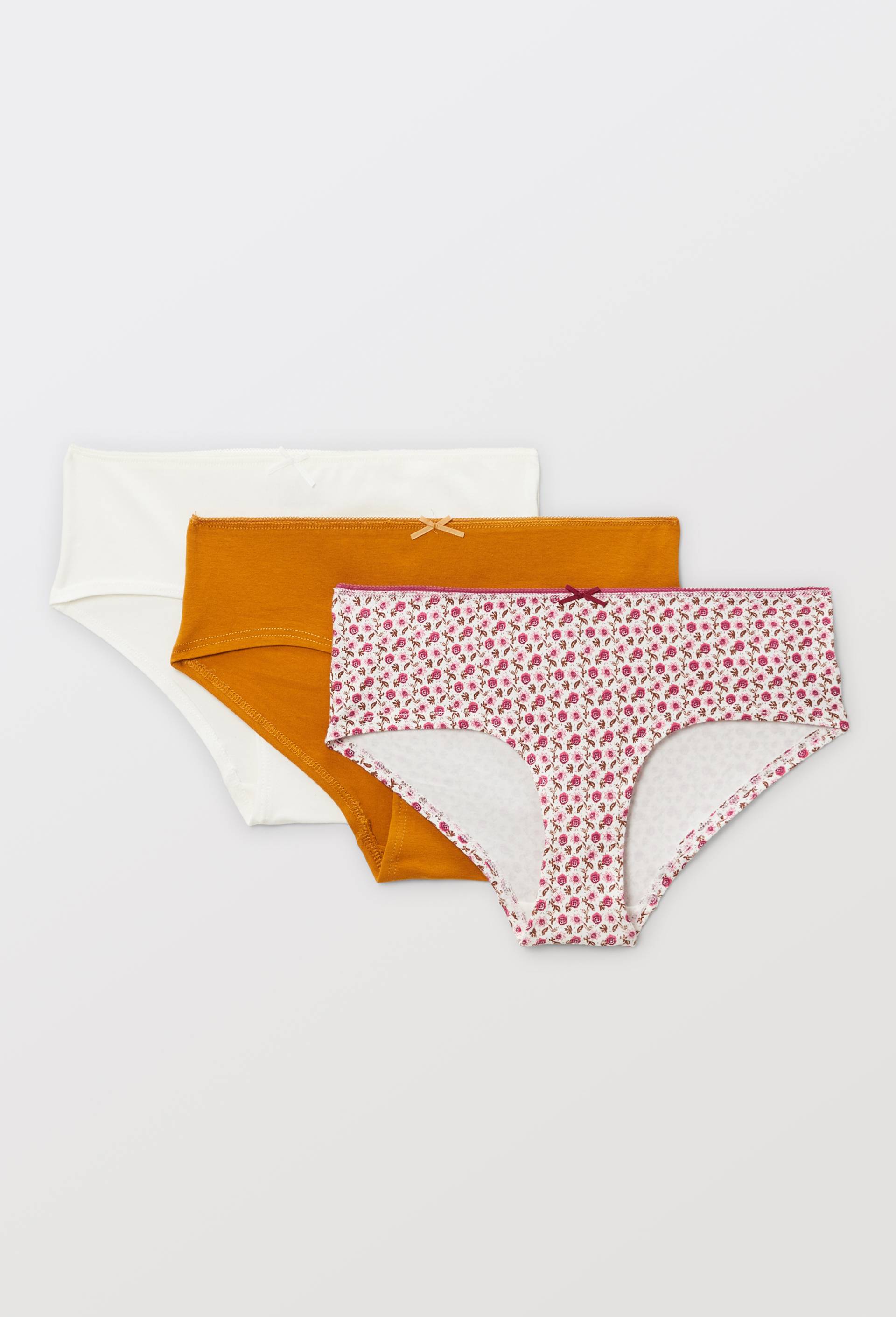 Lot de 3 shorties GARANCE en coton BIO GOTS, Brun clair, large image number 0