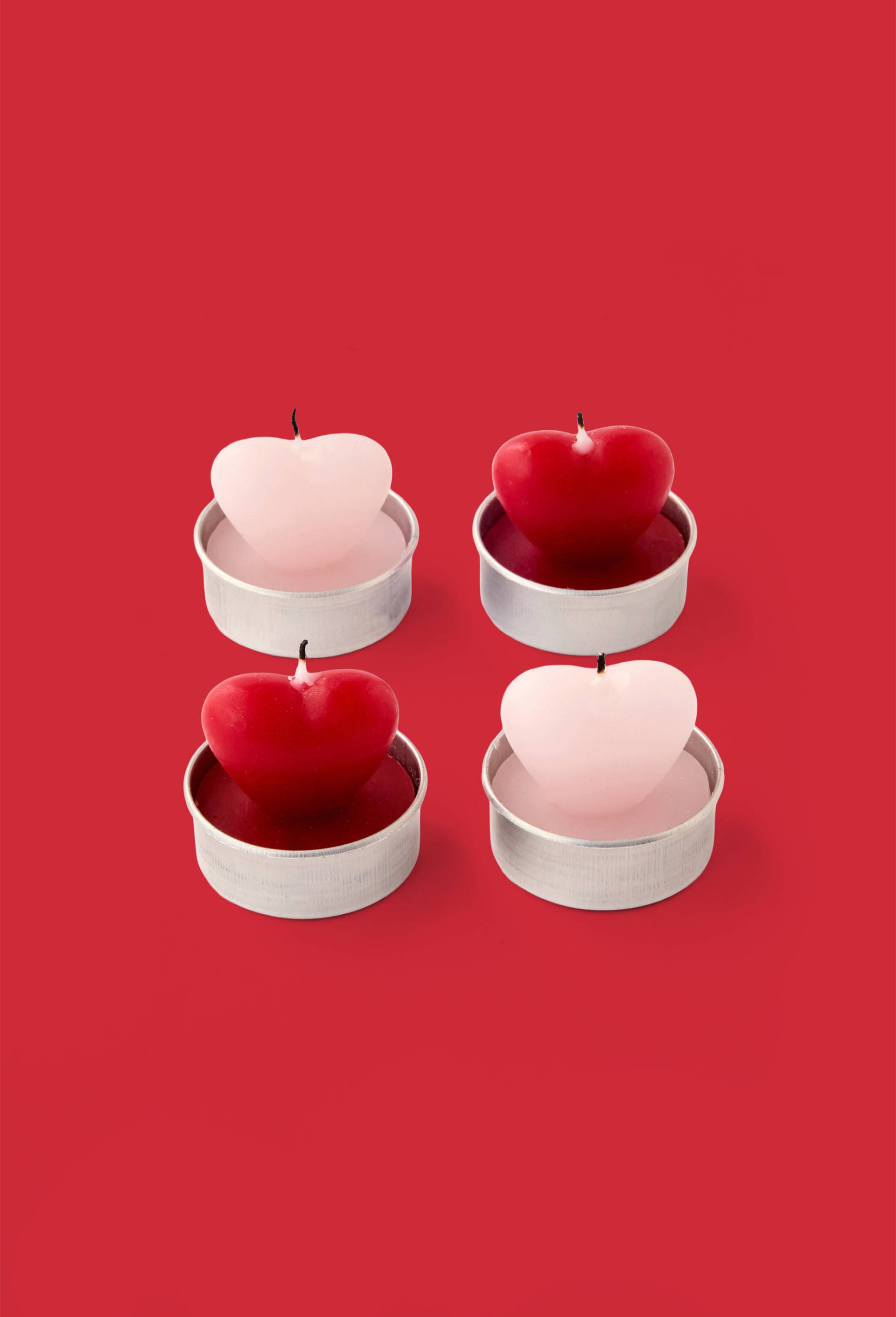 Lot  bougies chauffes plats coeur, Rose clair, large image number 0