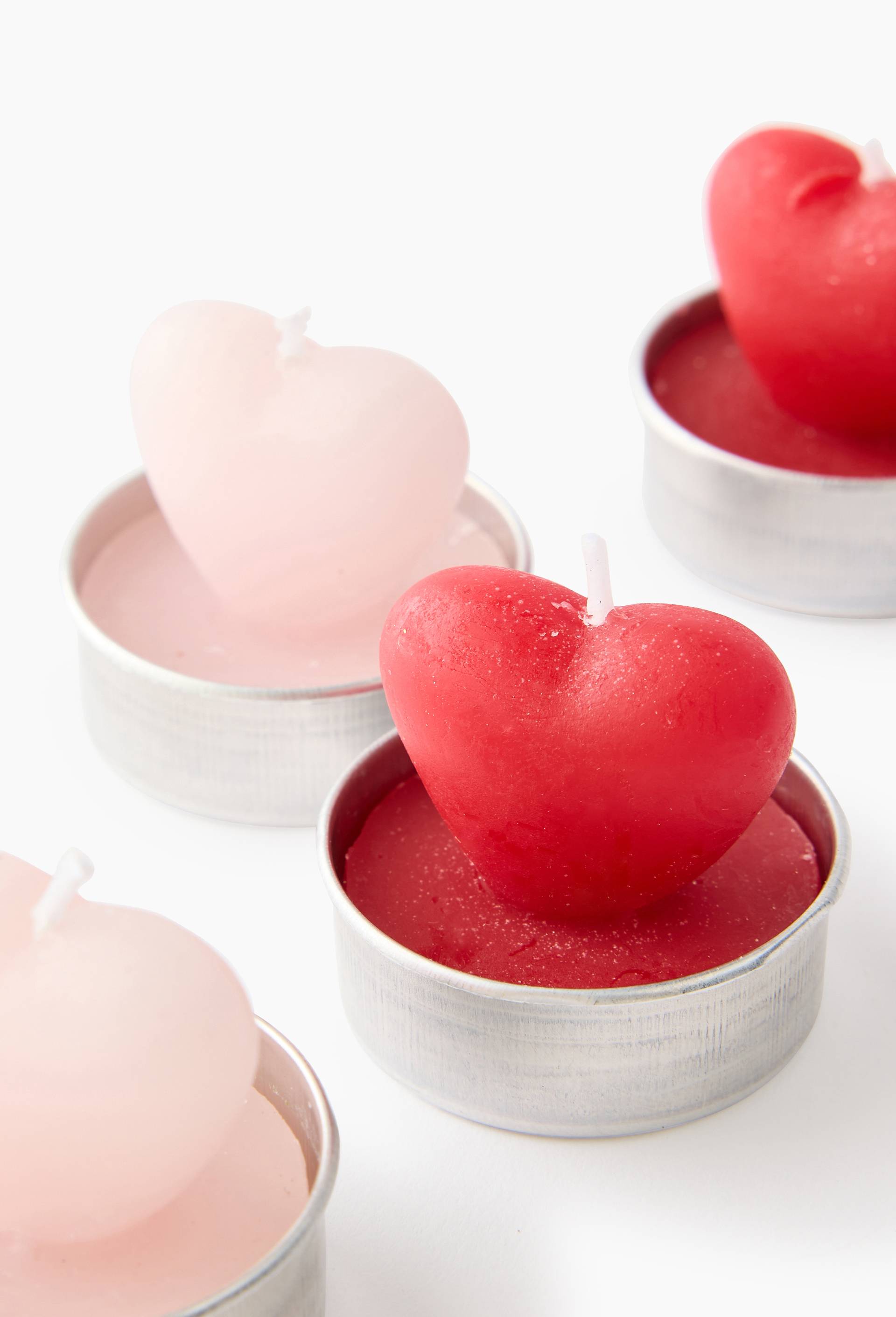 Lot  bougies chauffes plats coeur, Rose clair, large image number 2.0