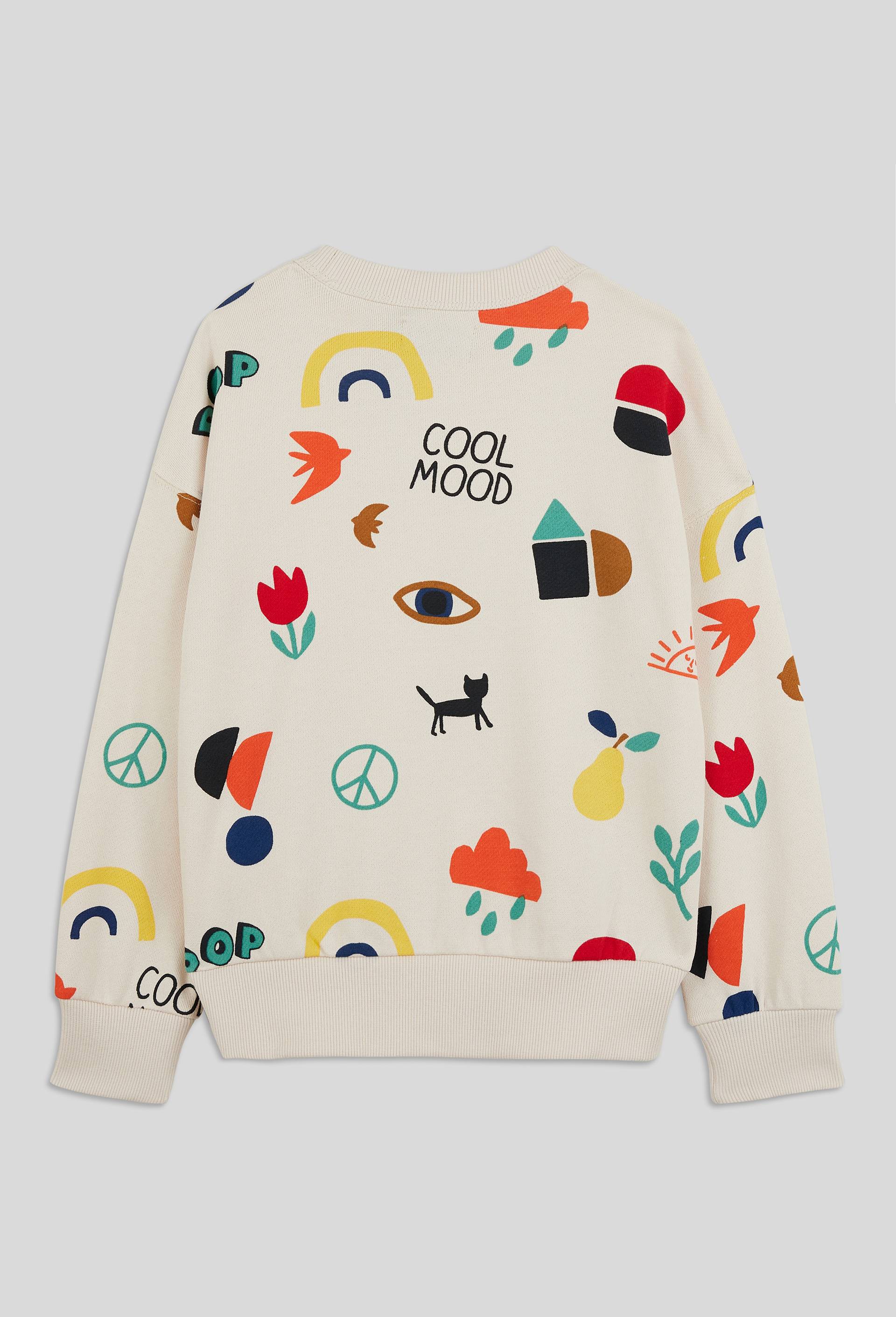 Sweat imprim&eacute; contenant du coton BIO GOTS, Beige clair, large image number 1.0