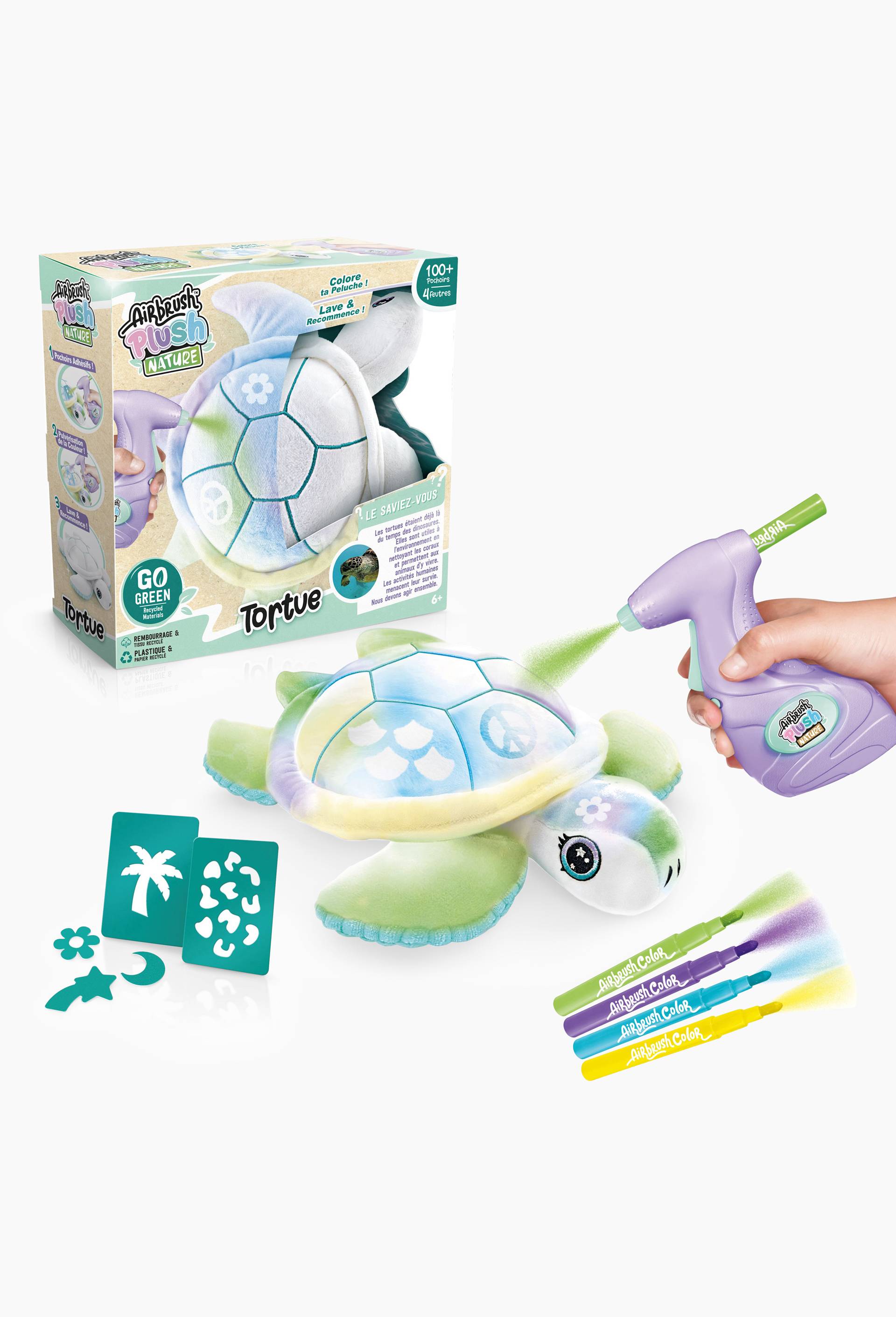 Peluche Airbrush Nature - Tortue, Multicolore, large image number 1