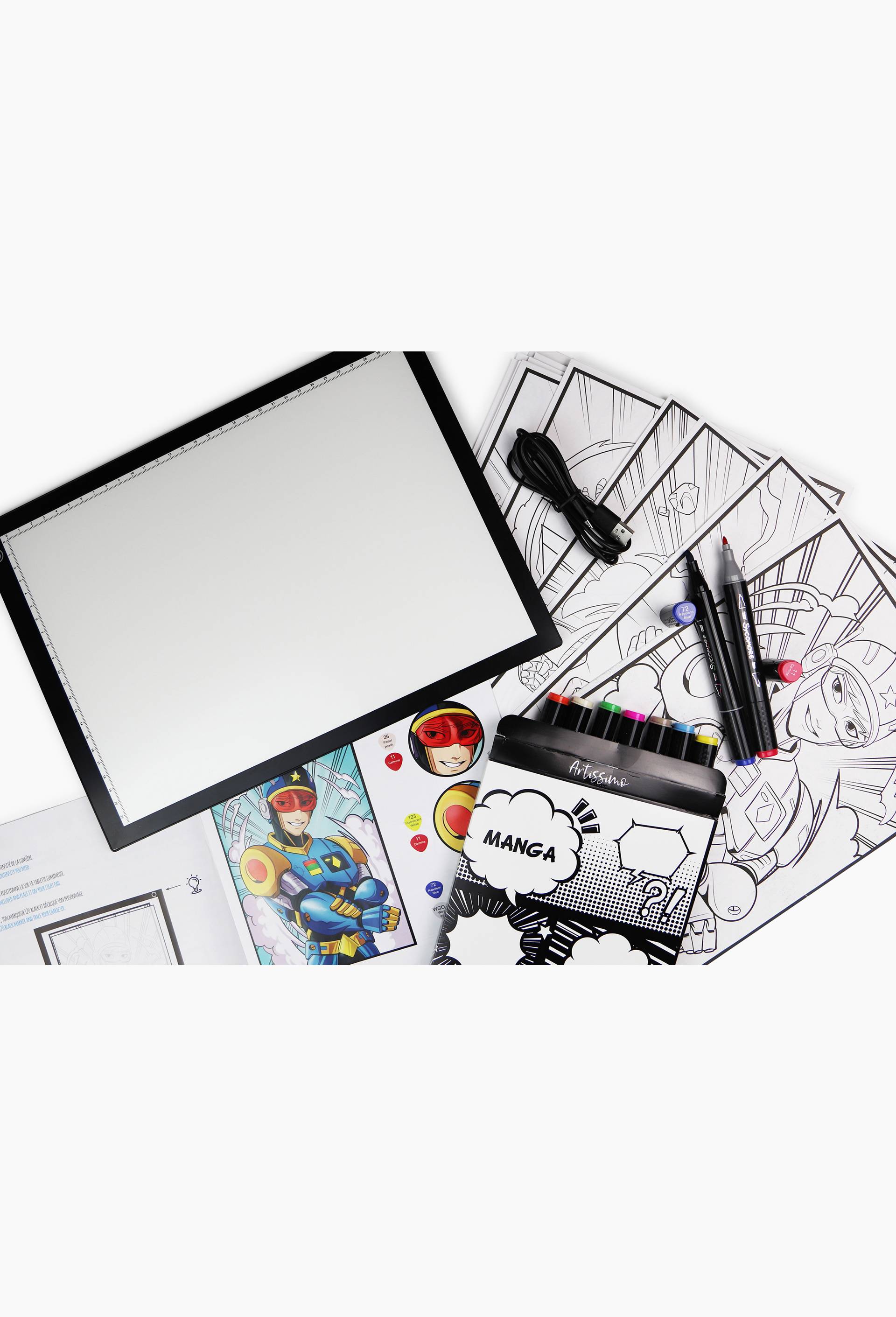 Tablette XXL lumineuse et ateliers marqueurs, Multicolore, large image number 1.0