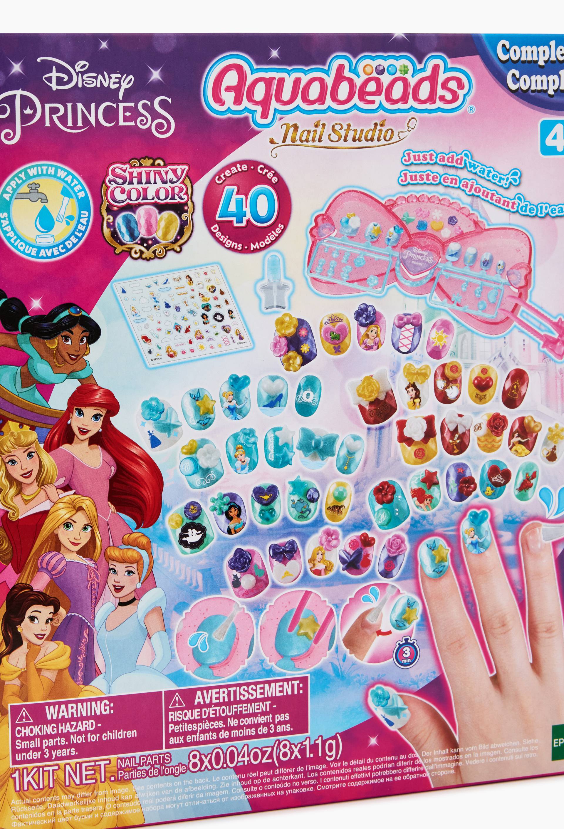 Le coffret de manucure - Princesses Disney - Aquabeads, Multicolore, large image number 1