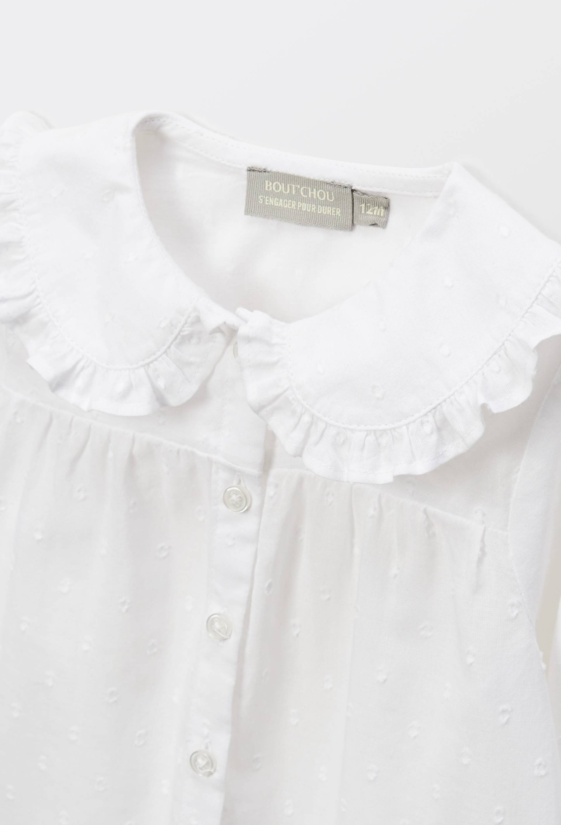 Blouse à col en plumetis en coton BIO GOTS, Blanc, large image number 2.0