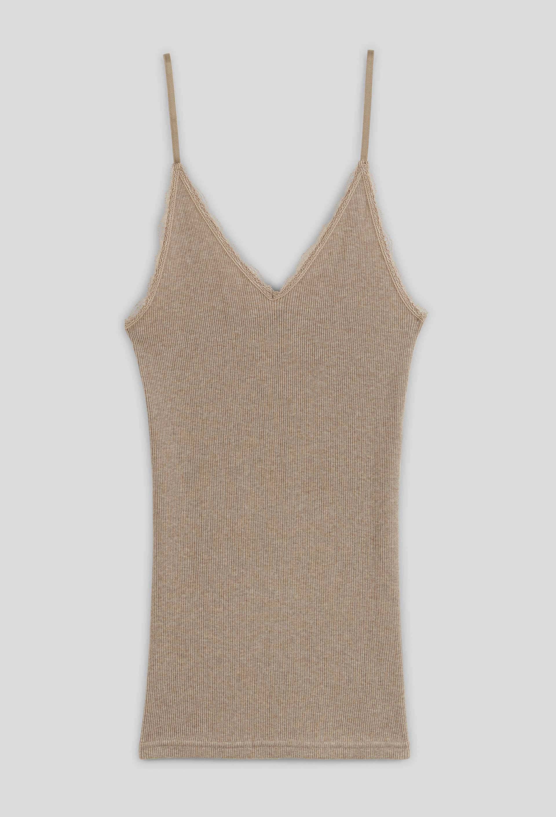 Caraco fines bretelles en coton BIO, Beige, large image number 2