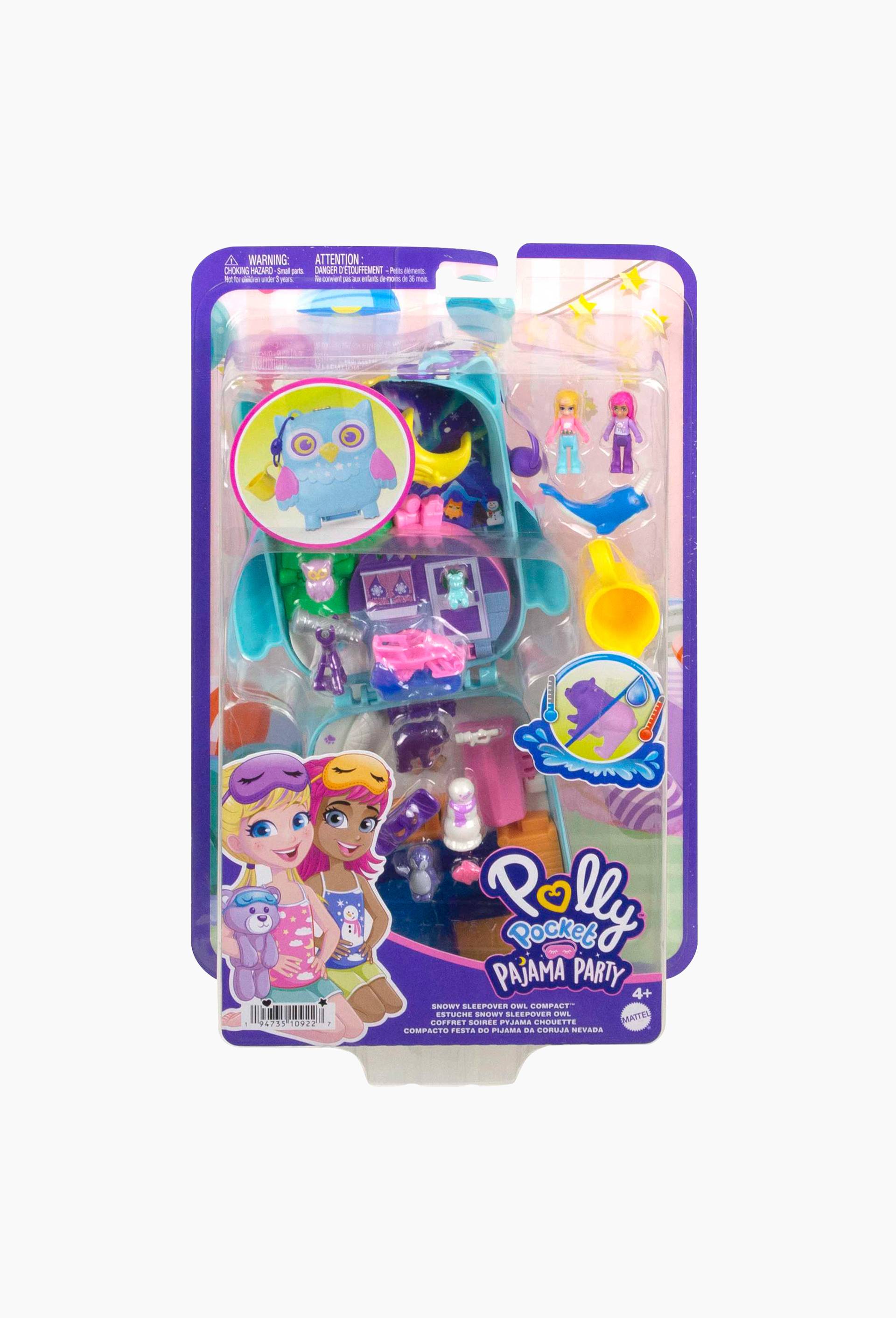 Polly Pocket - Coffret soirée pyjama chouette, Multicolore, large image number 0