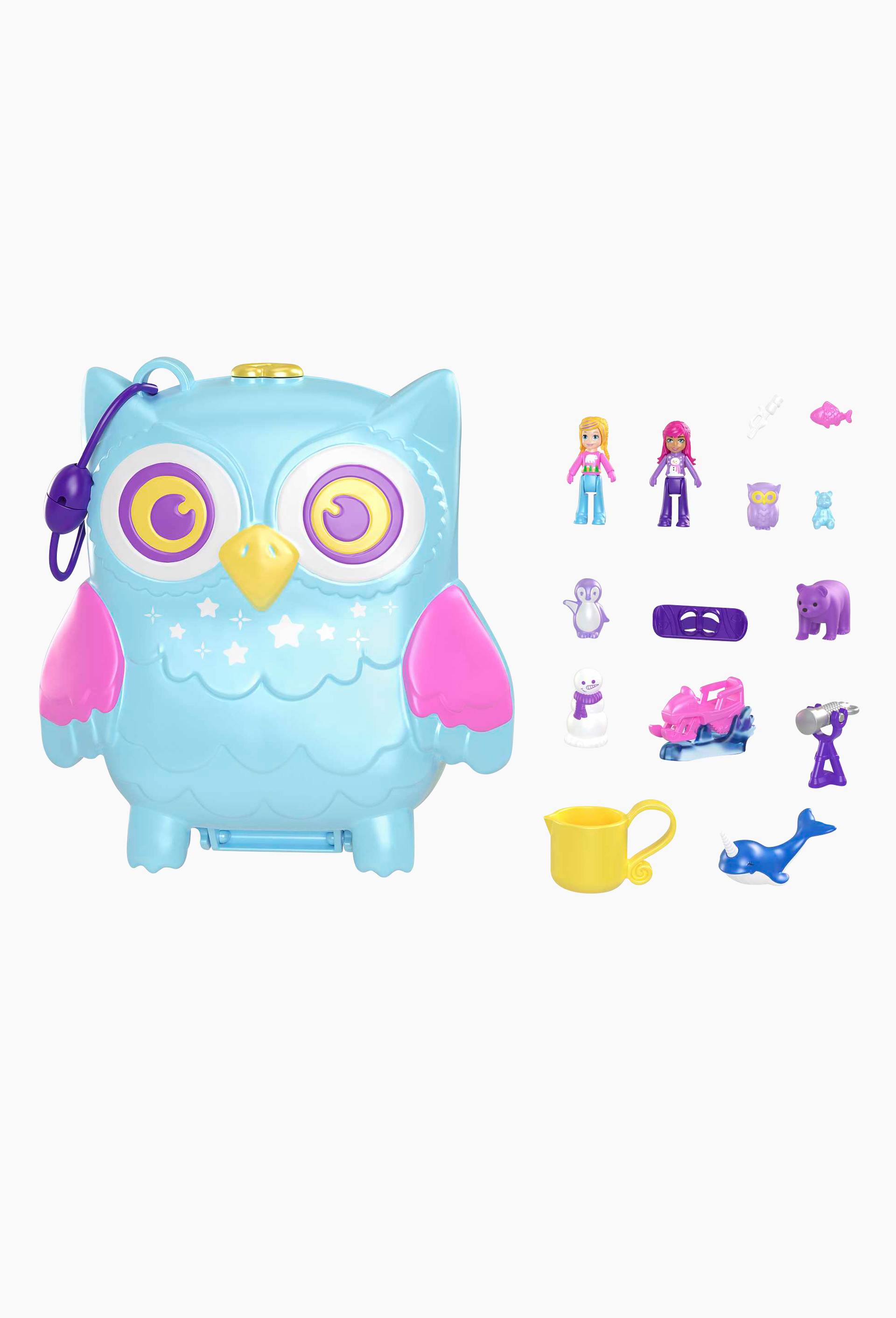 Polly Pocket - Coffret soirée pyjama chouette, Multicolore, large image number 1