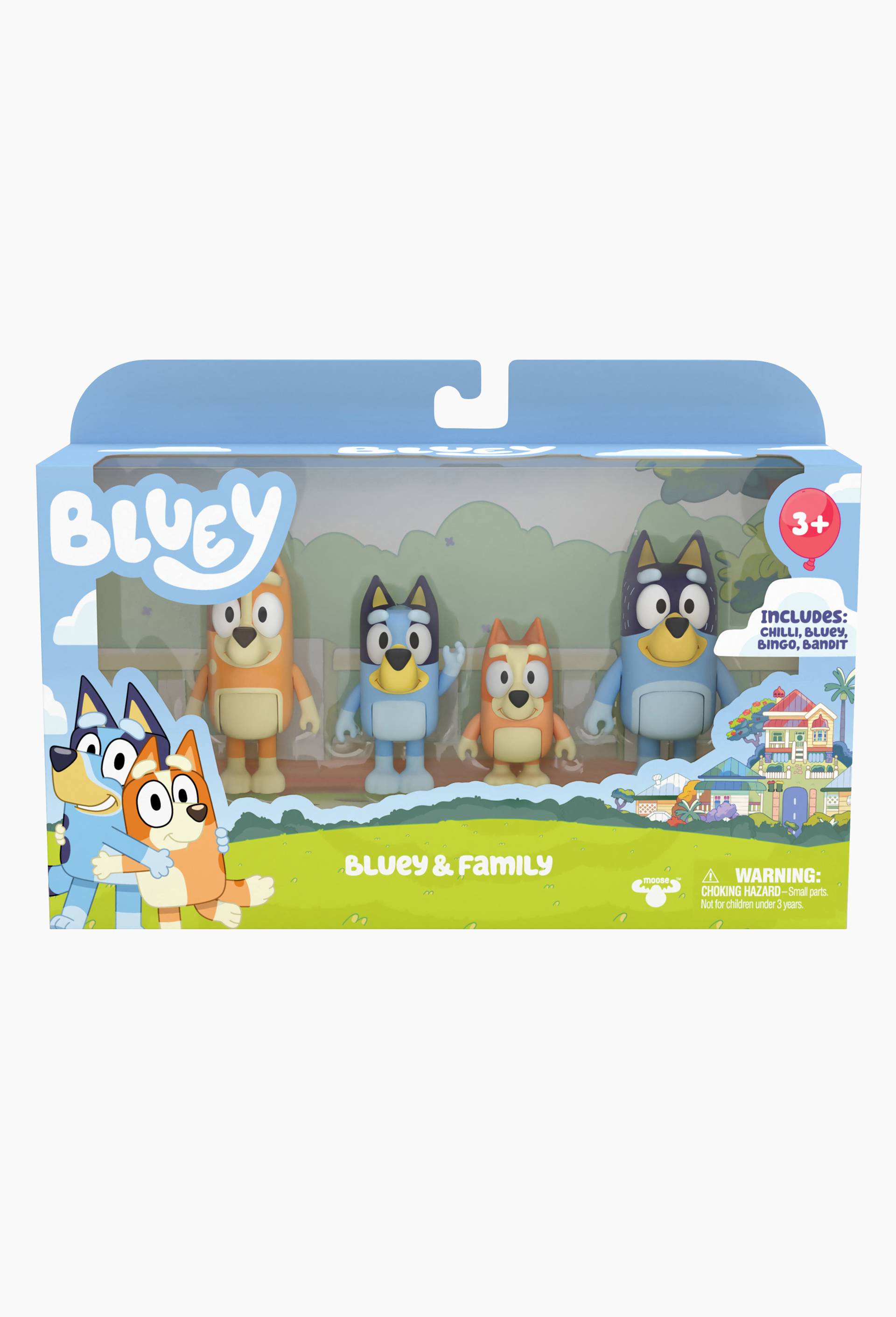 Pack de 4 figurines La famille de Bluey, Multicolore, large image number 0