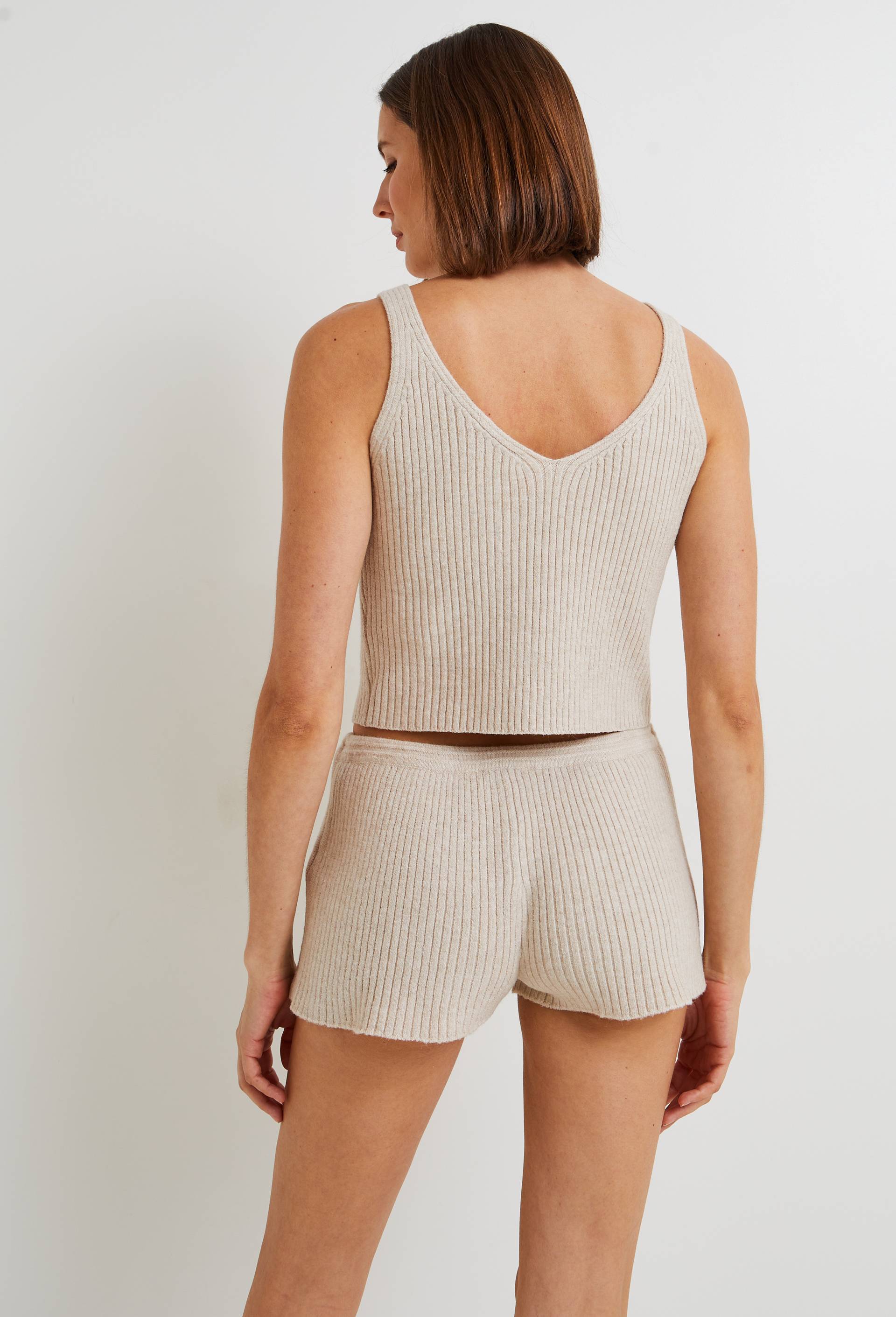 Short TELMA en maille, Beige, large image number 1.0