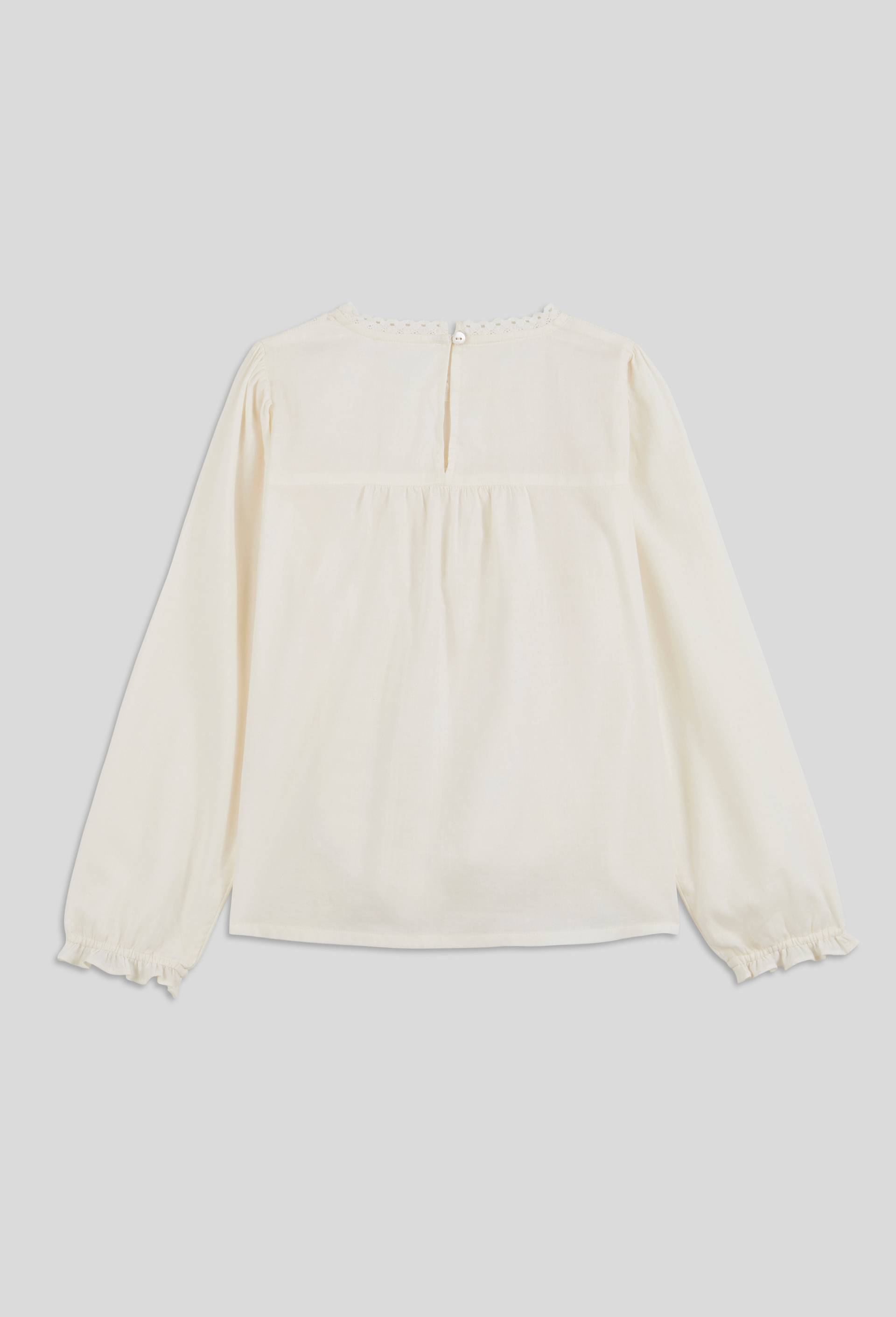 Blouse &agrave; dentelles en coton BIO GOTS, Ecru, large image number 2.0