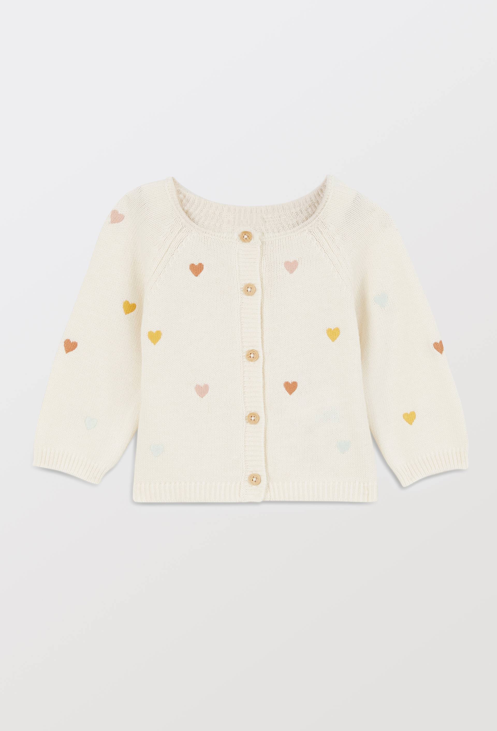 Cardigan brod&eacute; contenant de la laine, Beige clair, large image number 0.0