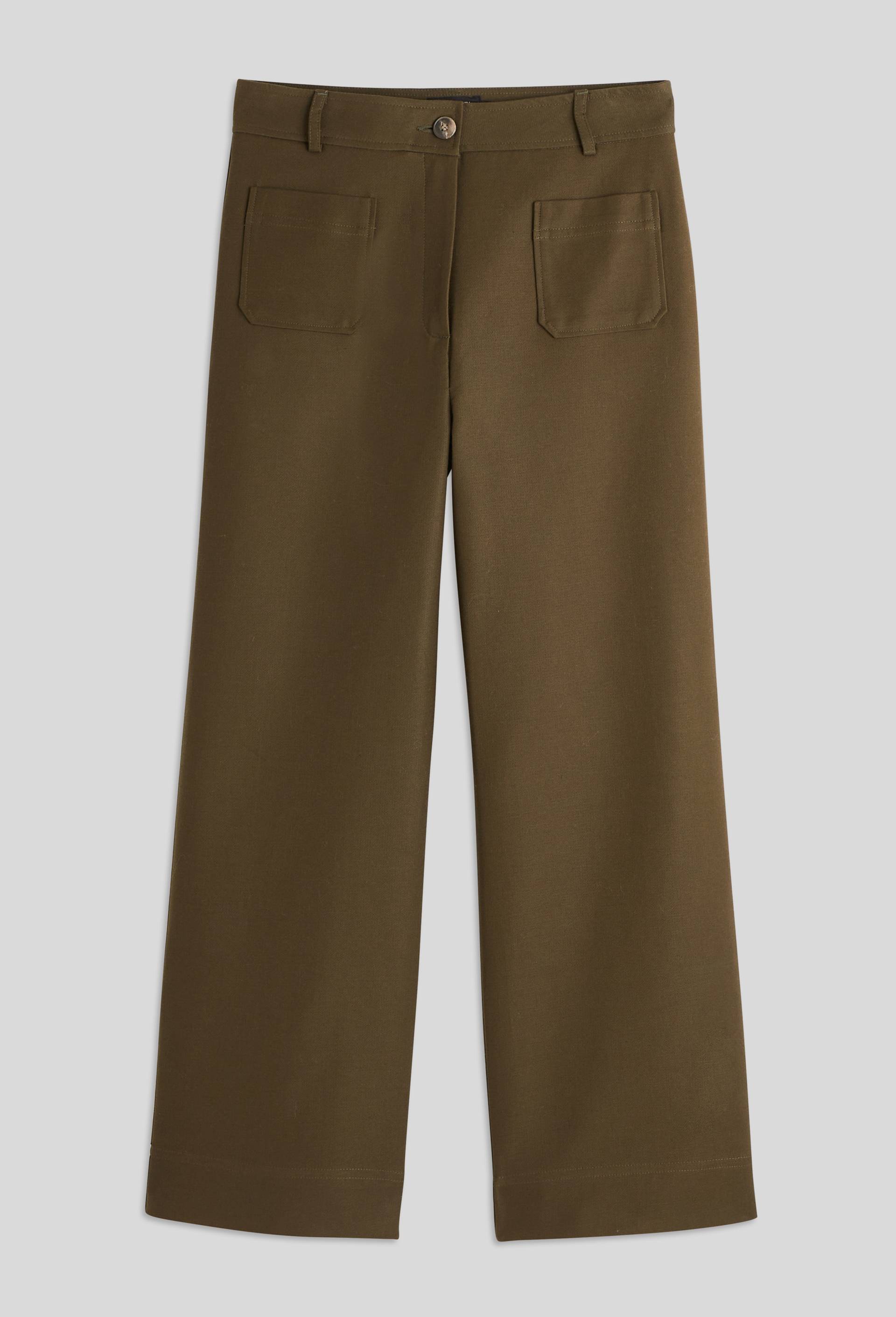 Pantalon large avec poches plaquées contenant du coton, Brun foncé, large image number 2.0