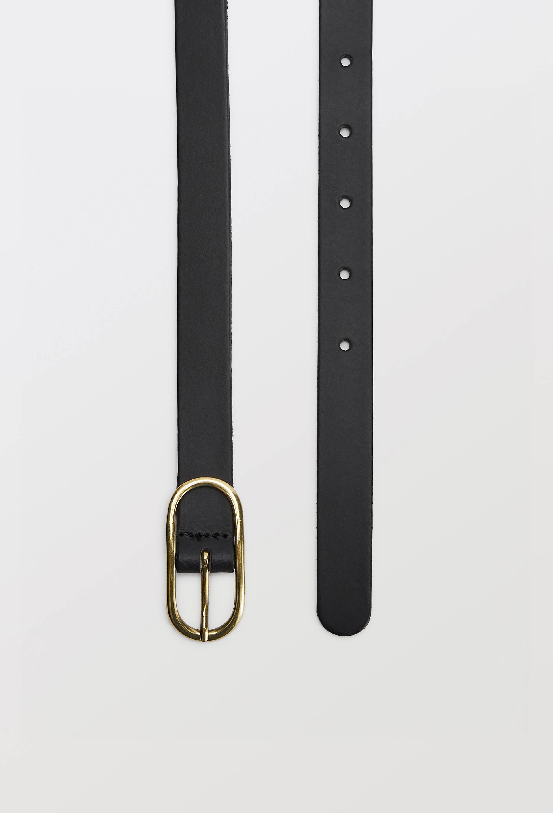 Ceinture 2 cm en cuir, Noir, large image number 1.0