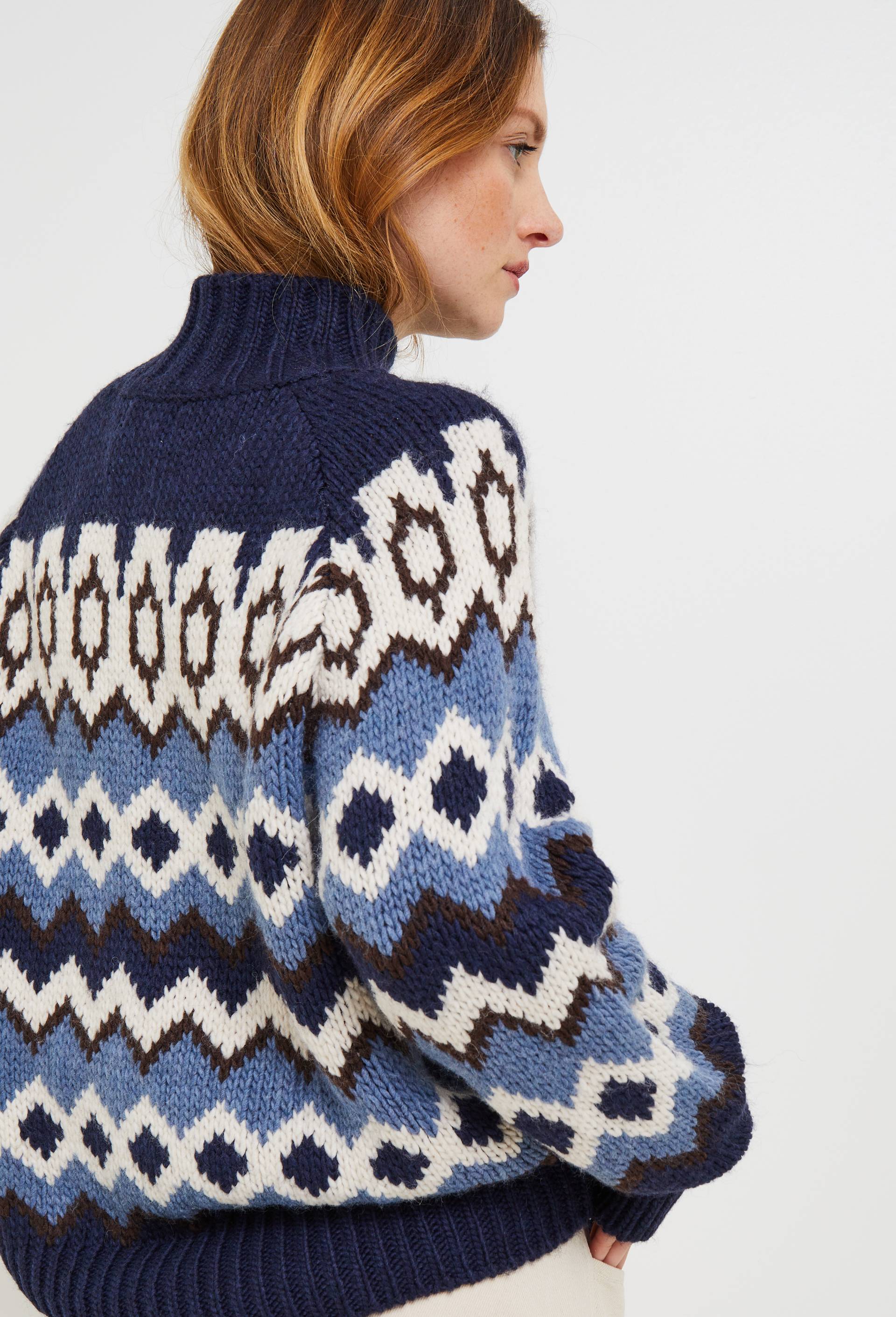 Pull col montant, Bleu foncé, large image number 1