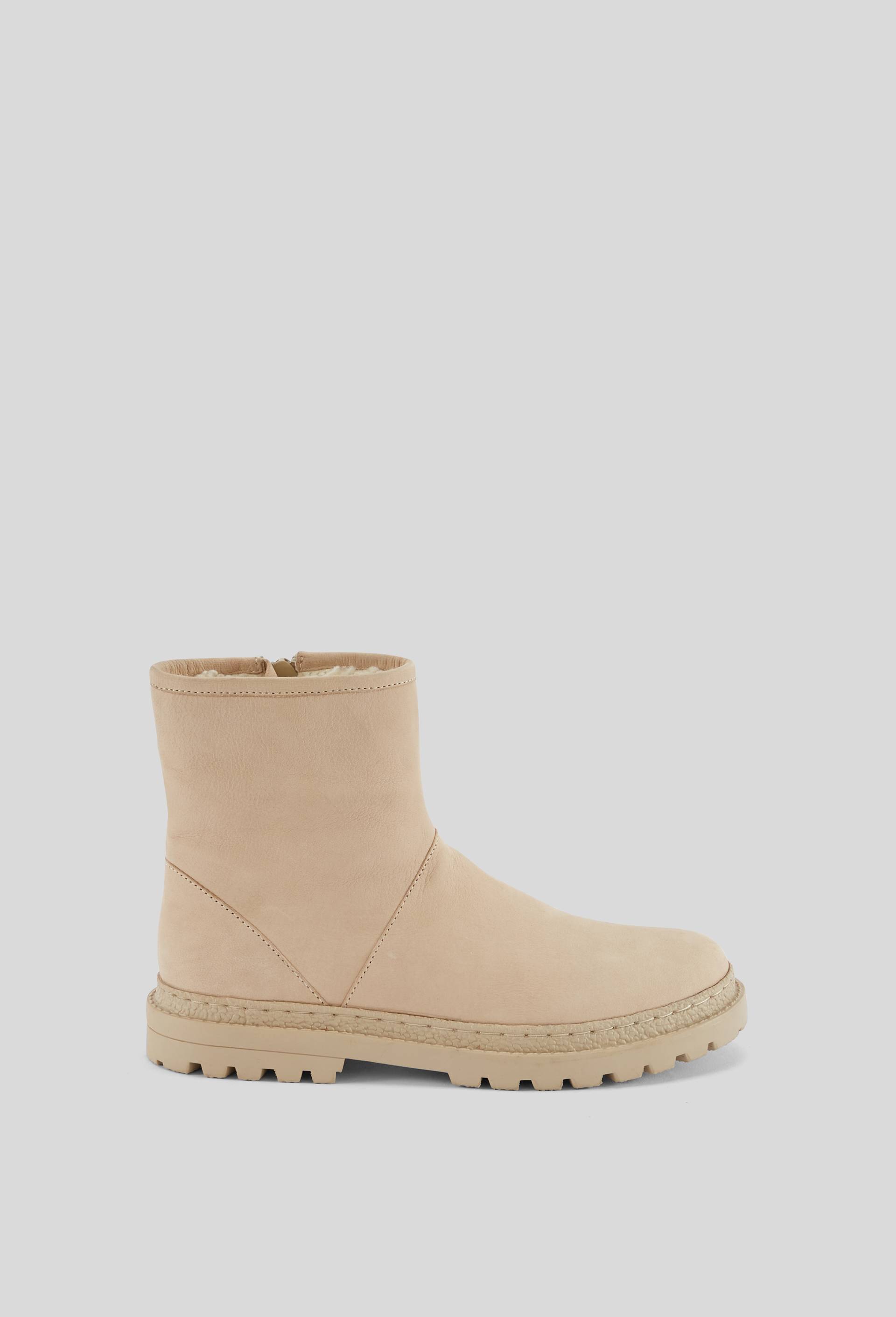 Bottines fourrées en cuir, Beige, large image number 0.0