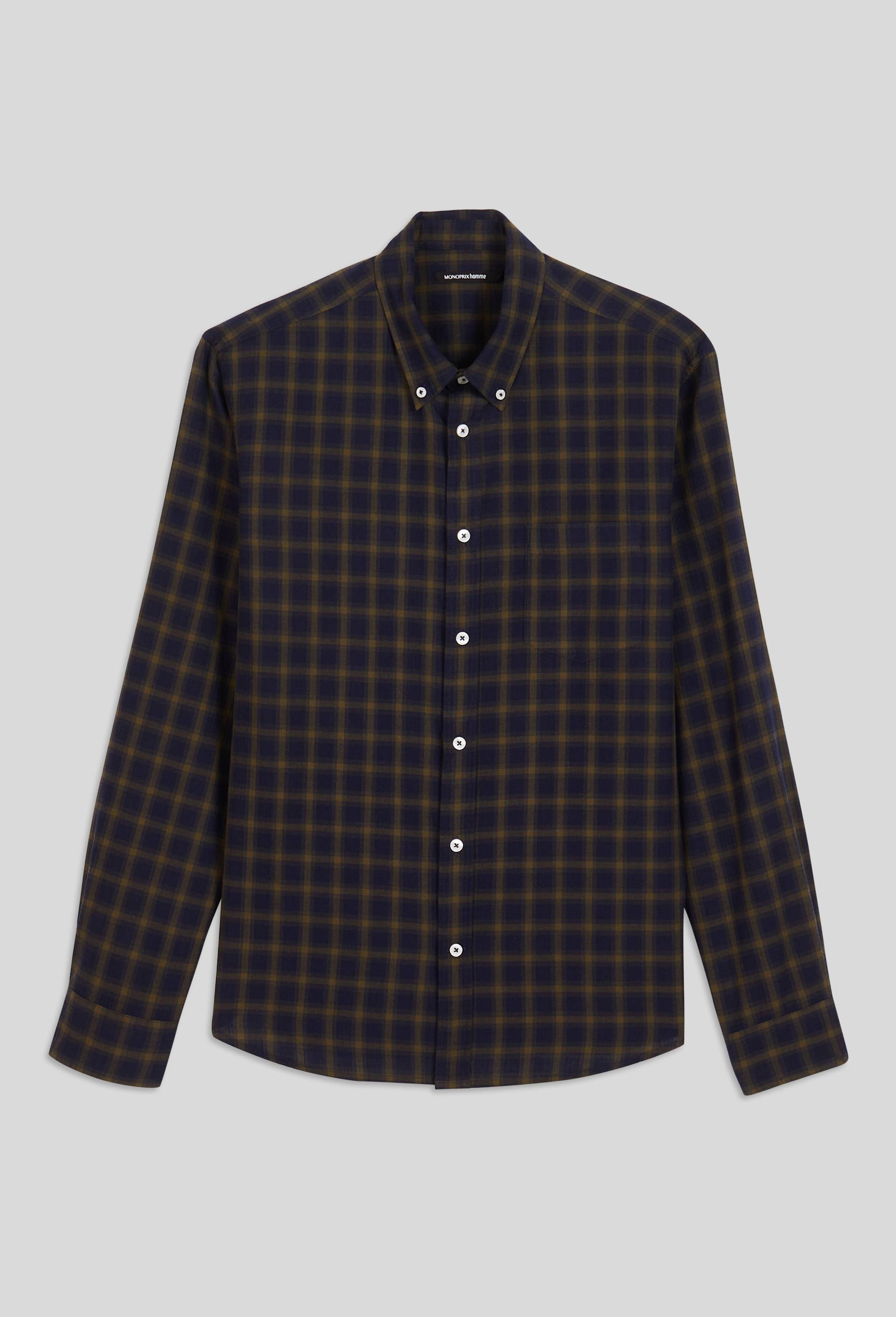 Chemise &agrave; carreaux en flanelle de coton BIO GOTS, Bleu fonc&eacute;, large image number 3