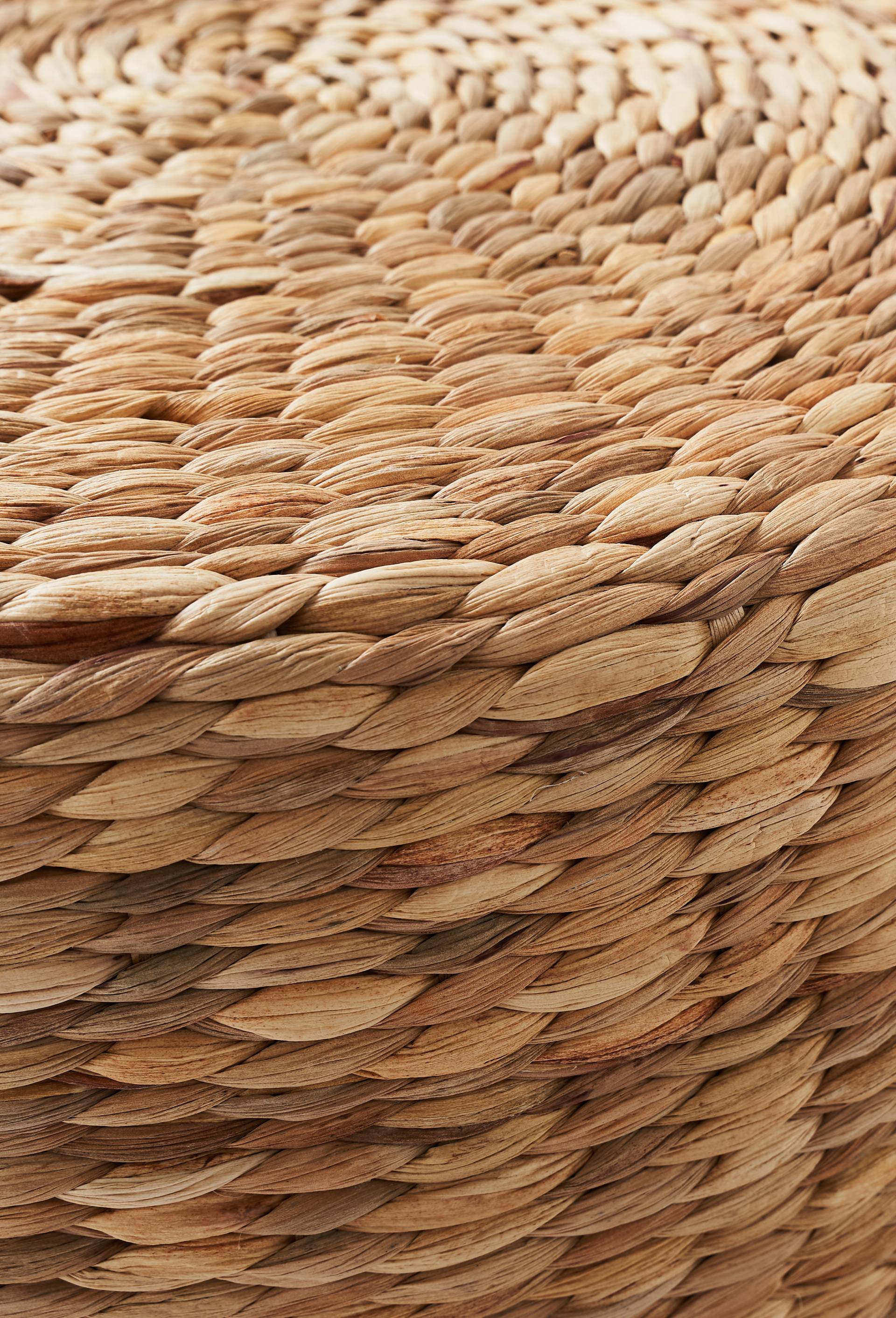 Pouf rigide, 42xH28cm, en jacinthe d'eau,, Beige clair, large image number 1