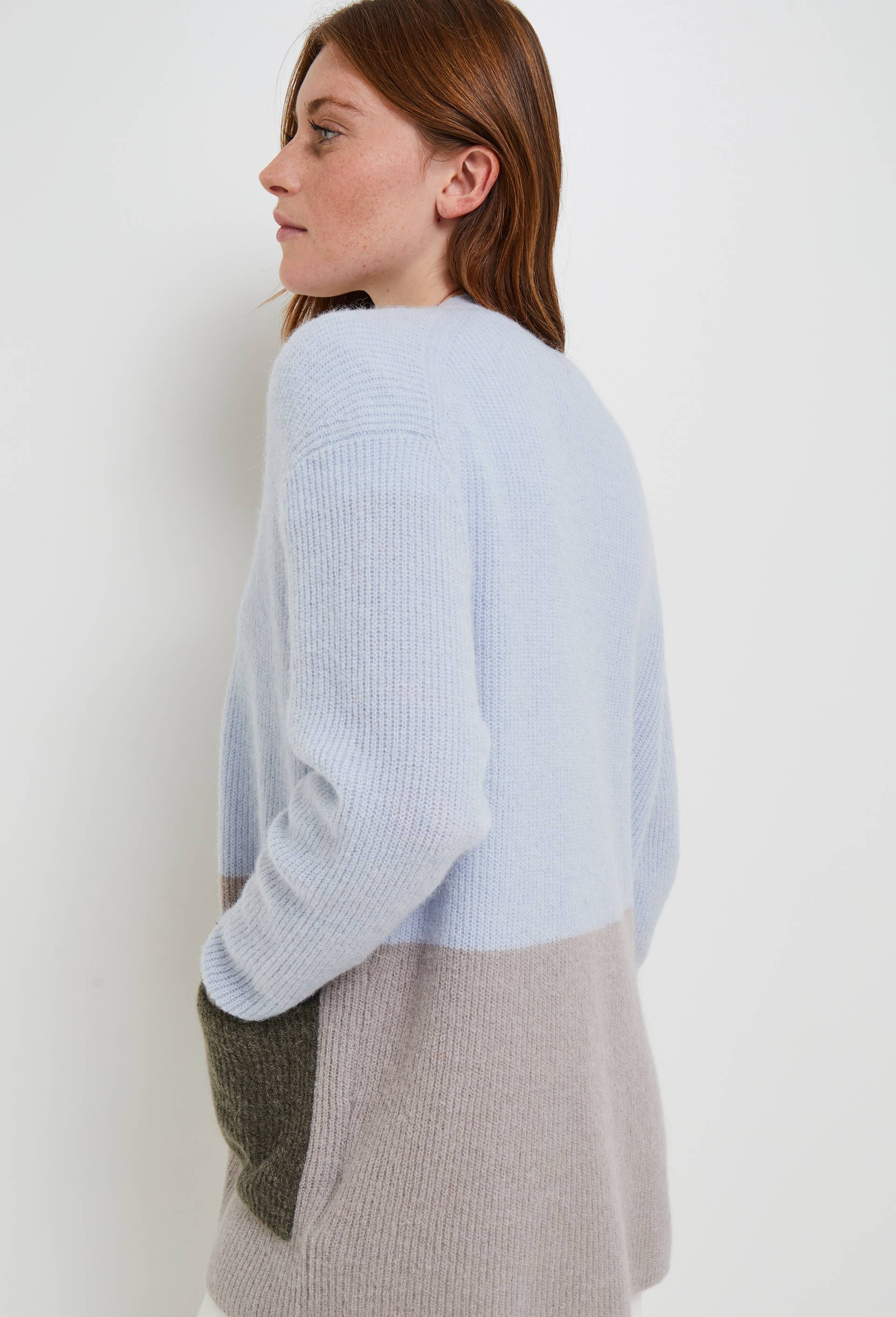 Cardigan long avec boutonnage classique, contient de l'alpaga., BLEU, large image number 1.0