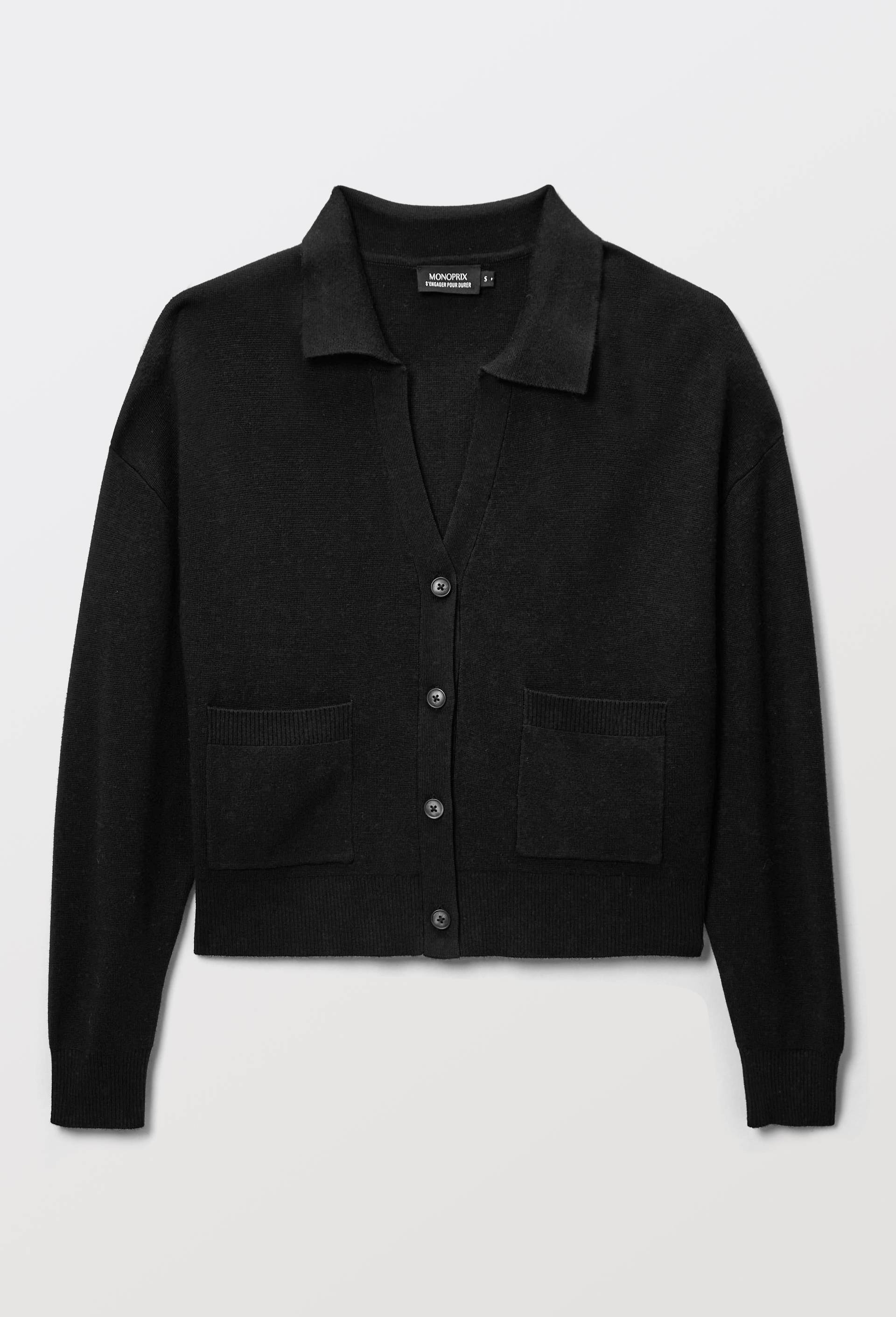 Gilet uni en maille, Noir, large image number 3.0