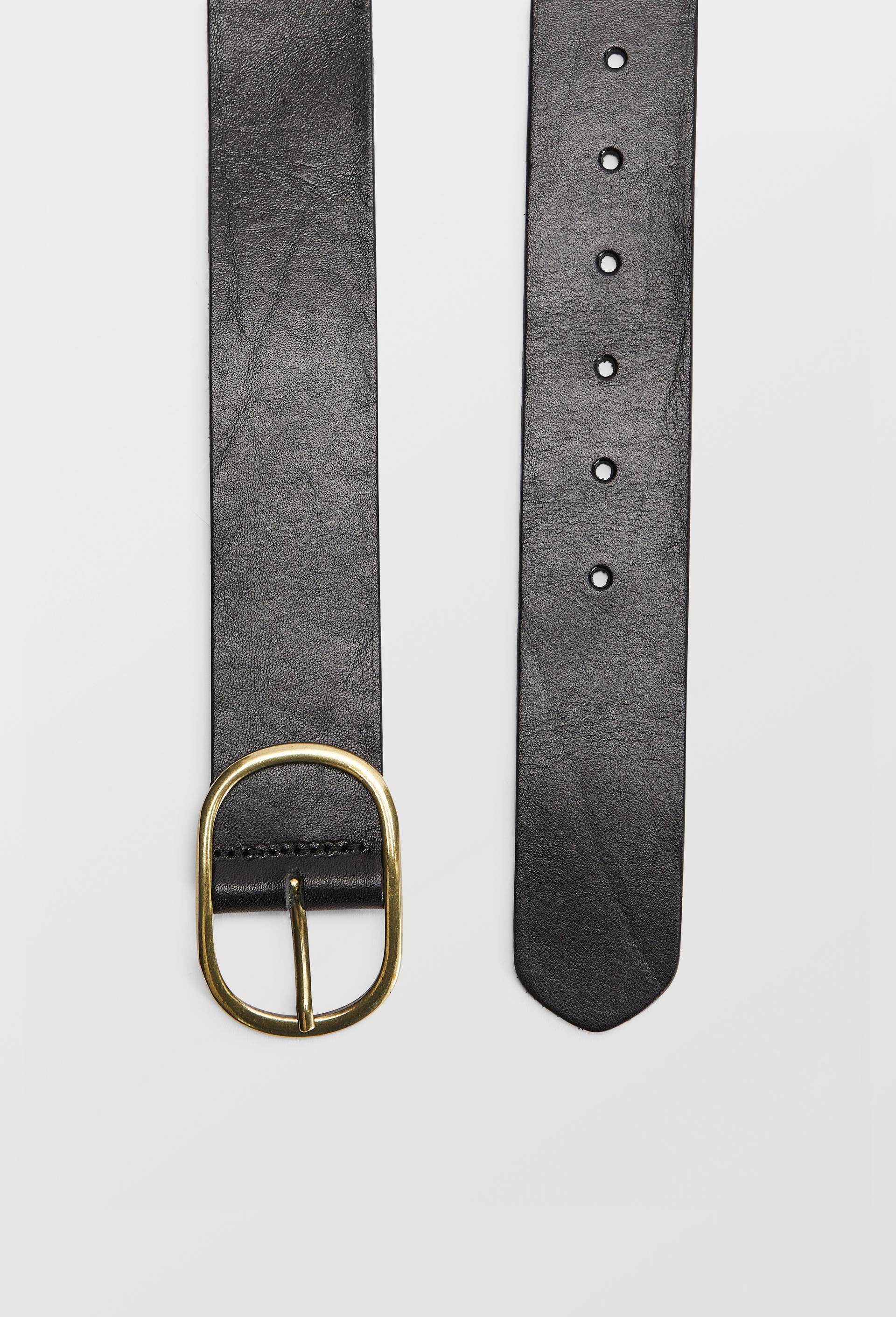 Ceinture 4 cm en cuir, Noir, large image number 1.0