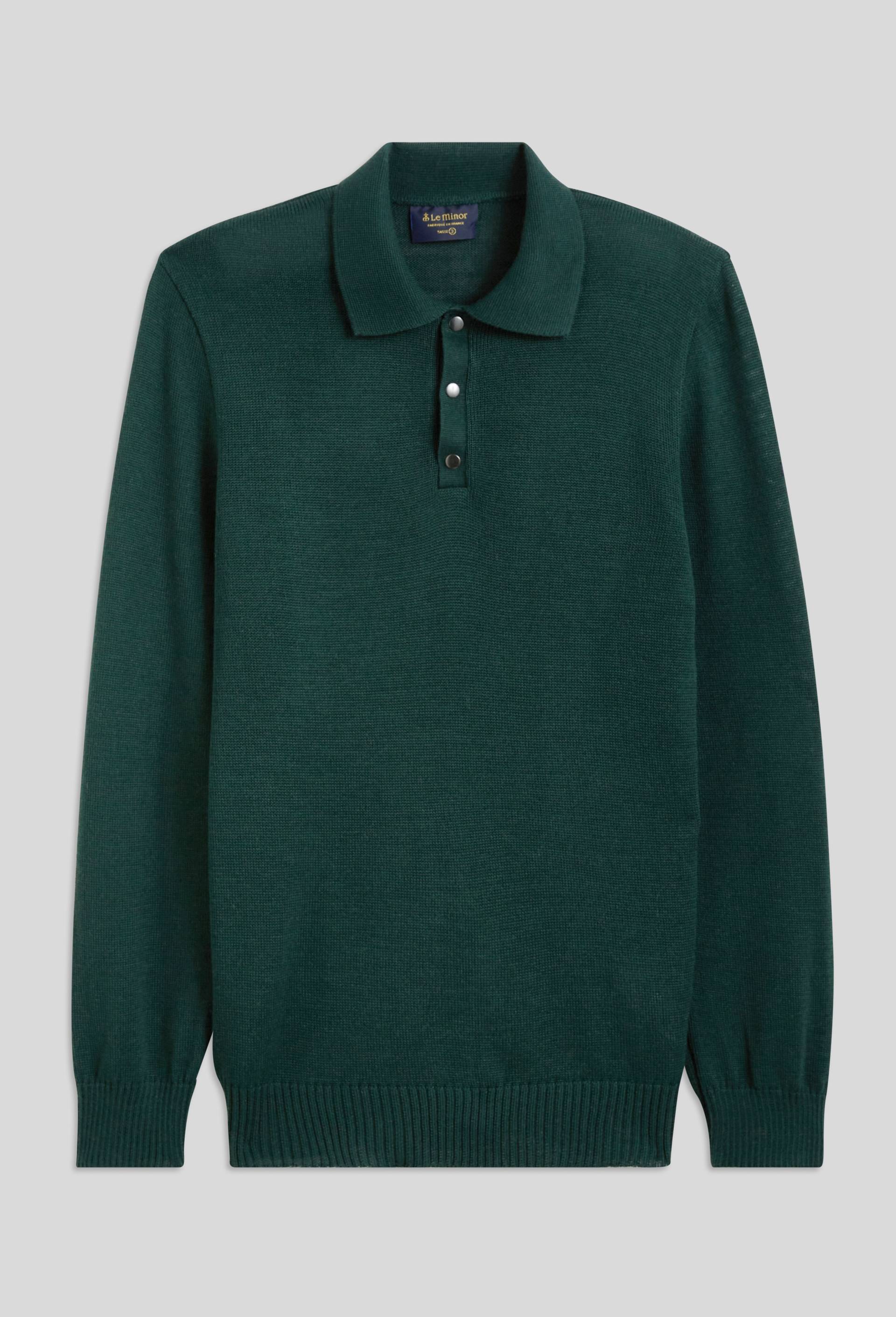 Pull col polo, Vert fonc&eacute;, large image number 2