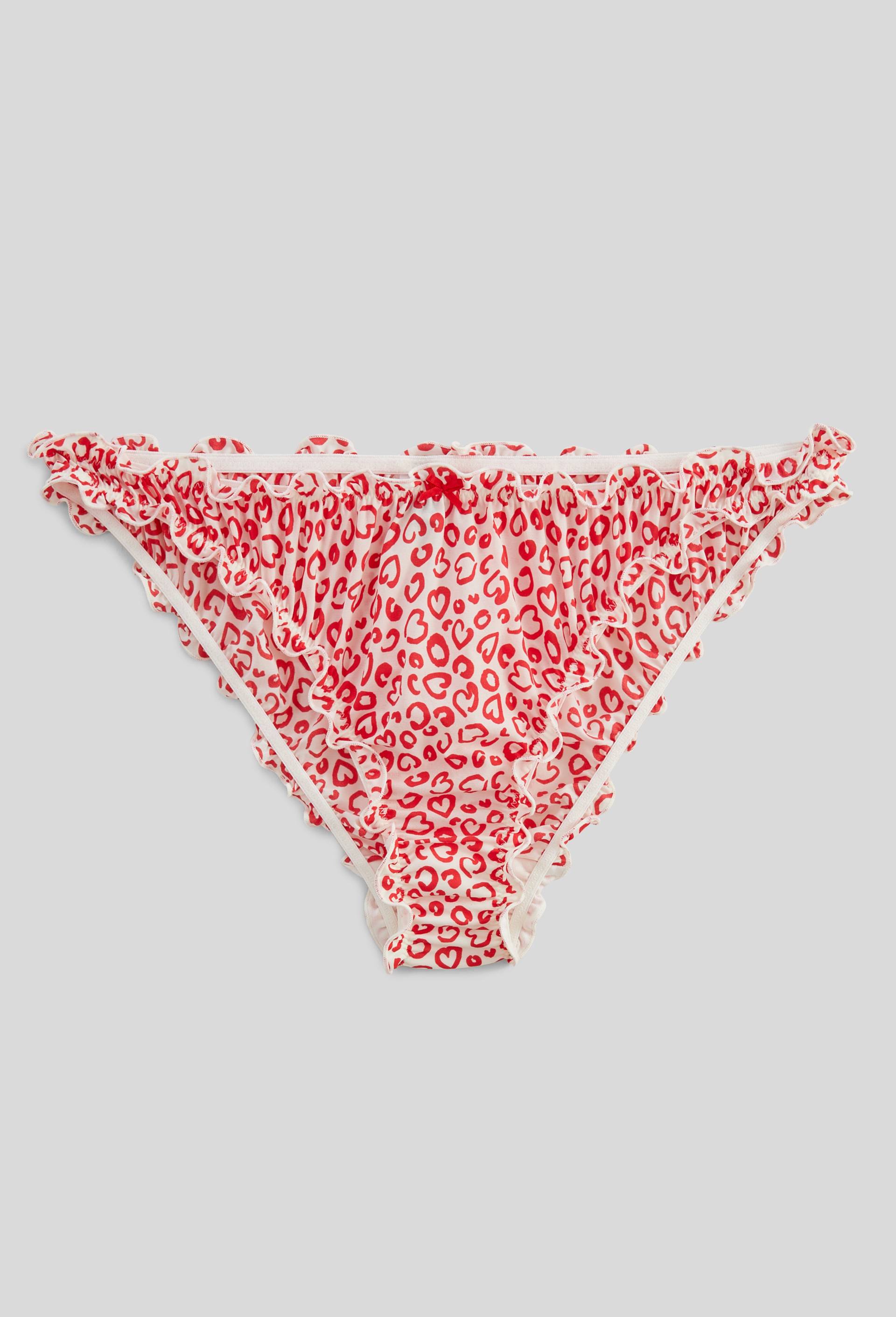 Culotte froufrou CAROLE en microfibre imprimée, Rouge, large image number 2