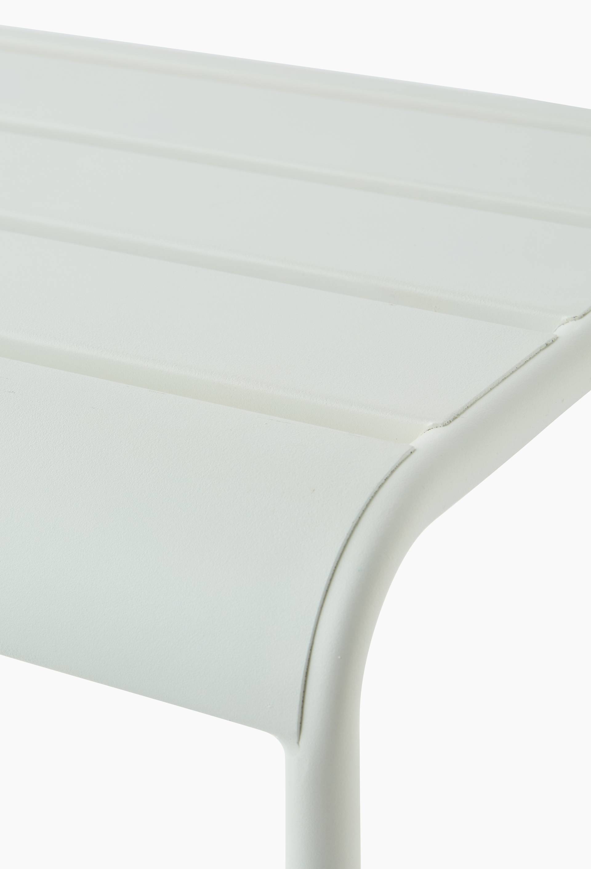 Banc &agrave; lattes, 45x39xH44cm, en m&eacute;tal, Ecru, large image number 1