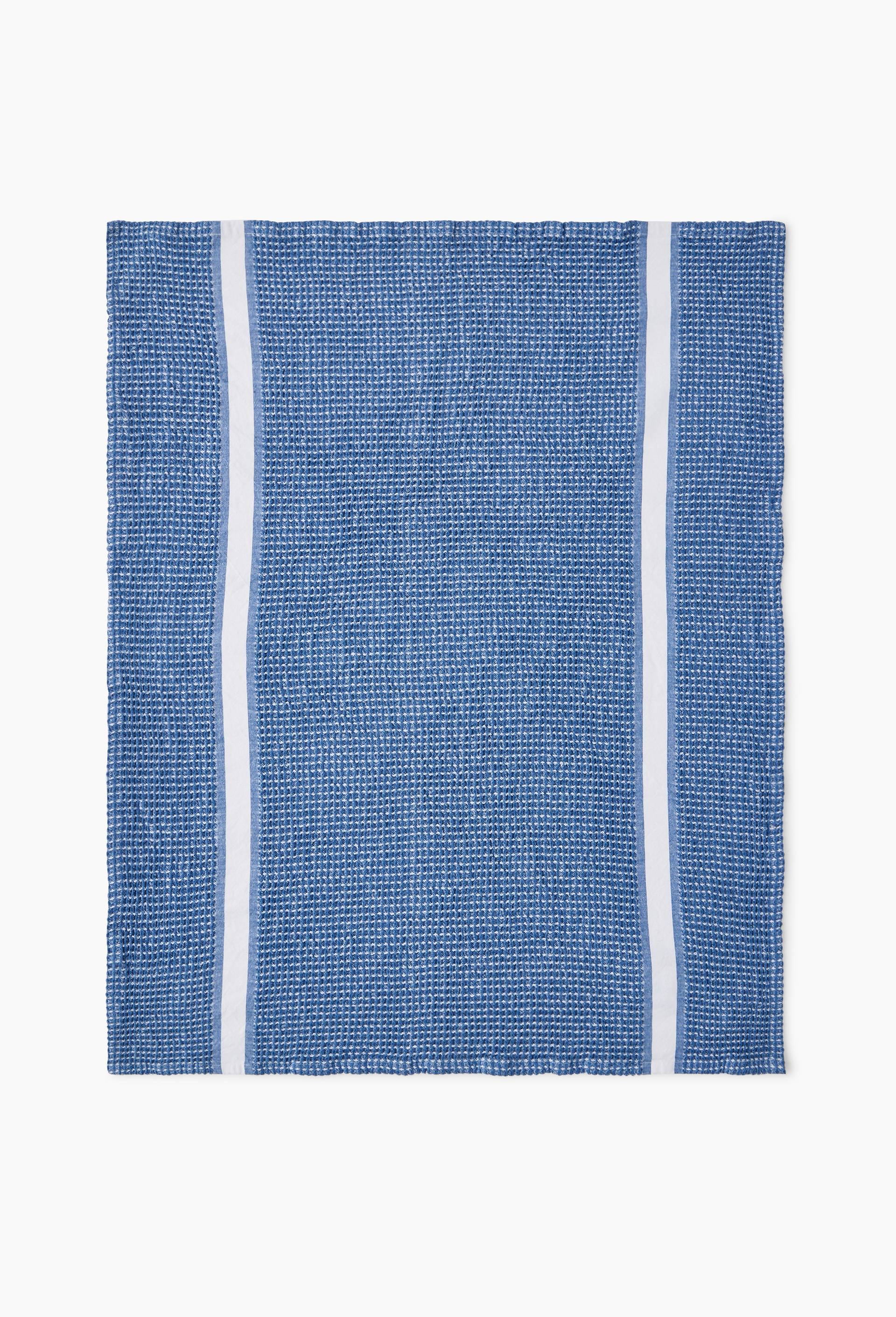 Torchon quadrillé, 50x70cm, 100% coton, Bleu, large image number 0