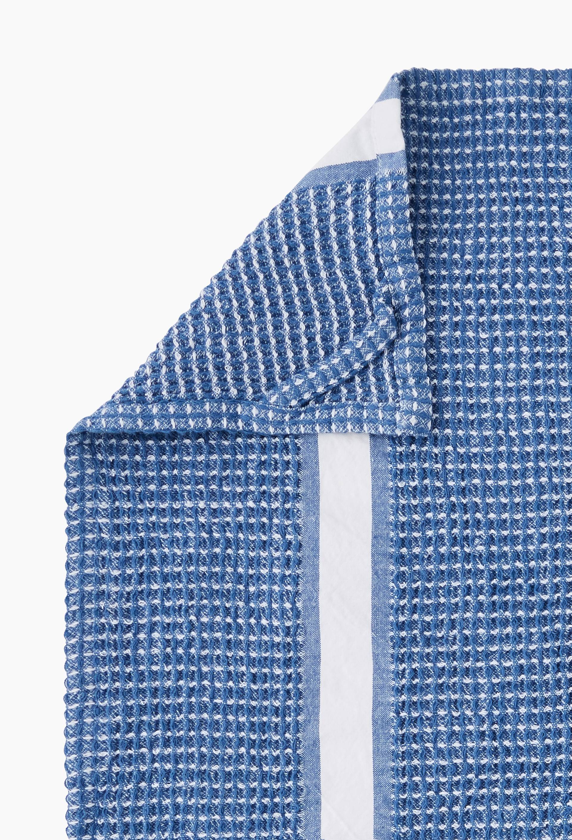 Torchon quadrillé, 50x70cm, 100% coton, Bleu, large image number 1