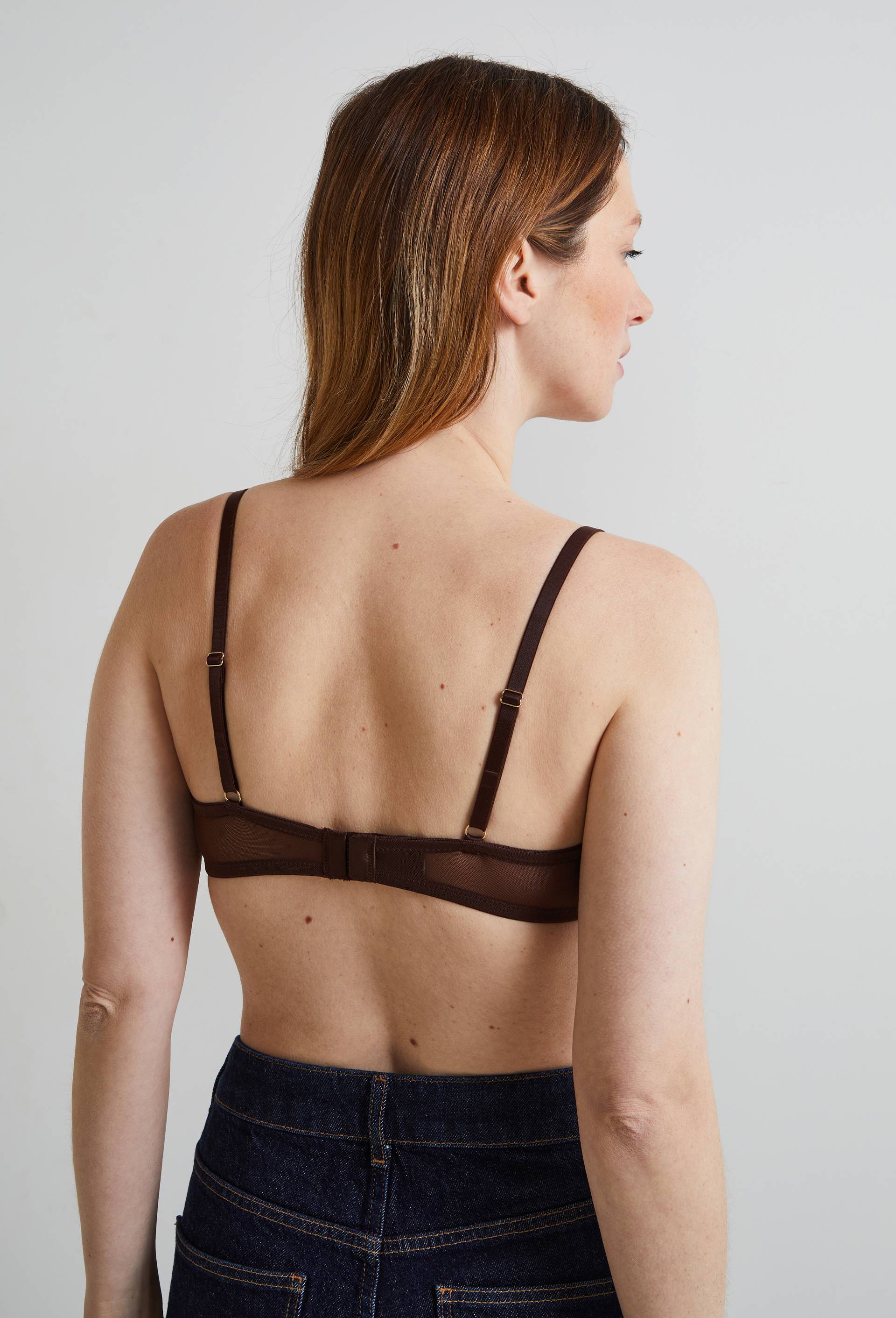 Soutien-gorge corbeille balconnet KAMILA en dentelle, certifié OEKO-TEX, Brun foncé, large image number 1.0