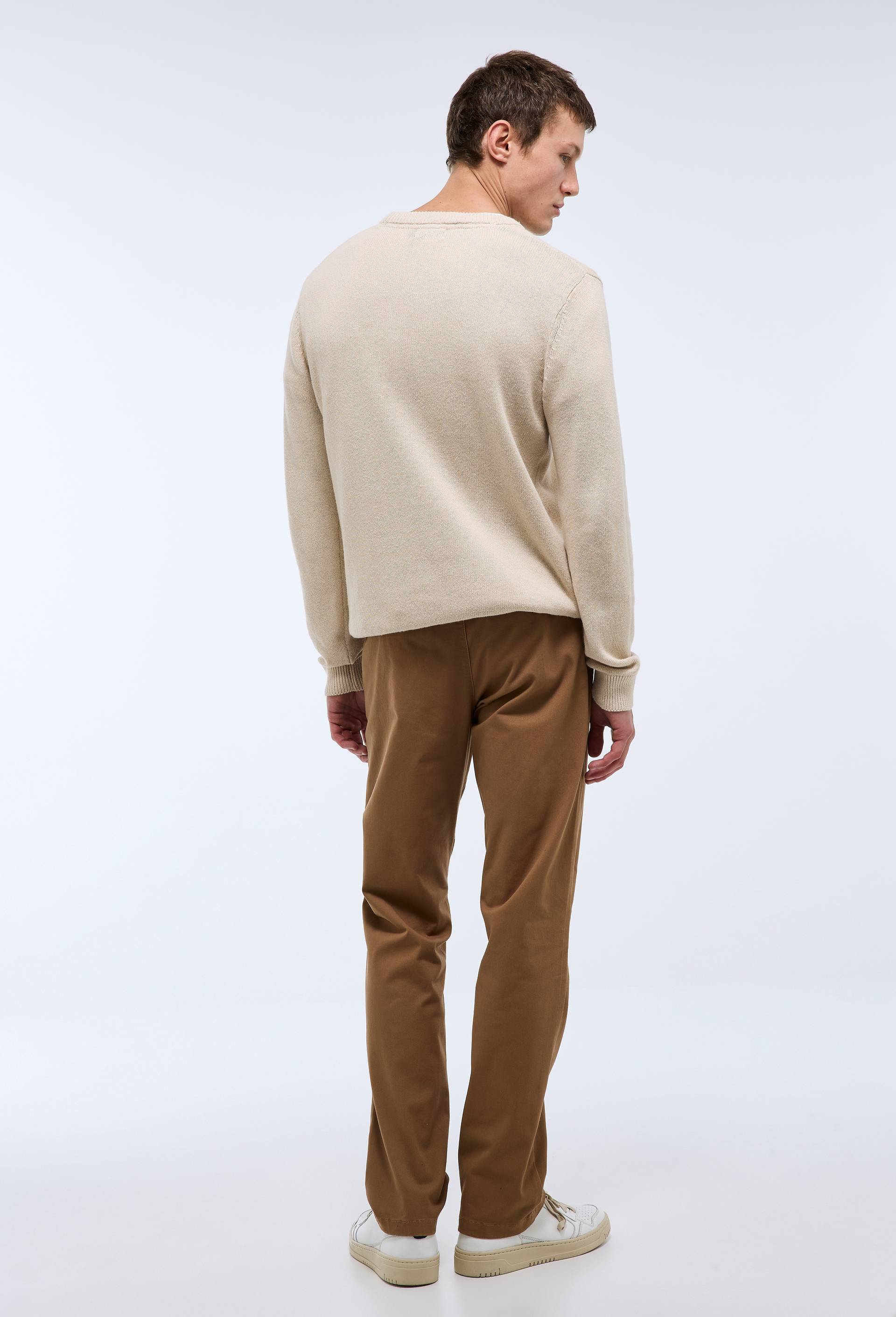 Pantalon chino straight en coton BIO GOTS, Brun, large image number 2.0