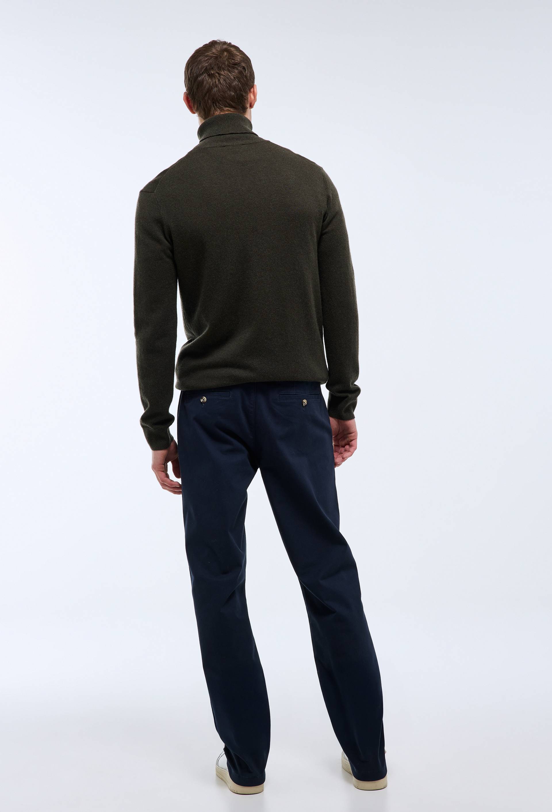 Pantalon chino straight en coton BIO GOTS, Bleu fonc&eacute;, large image number 3