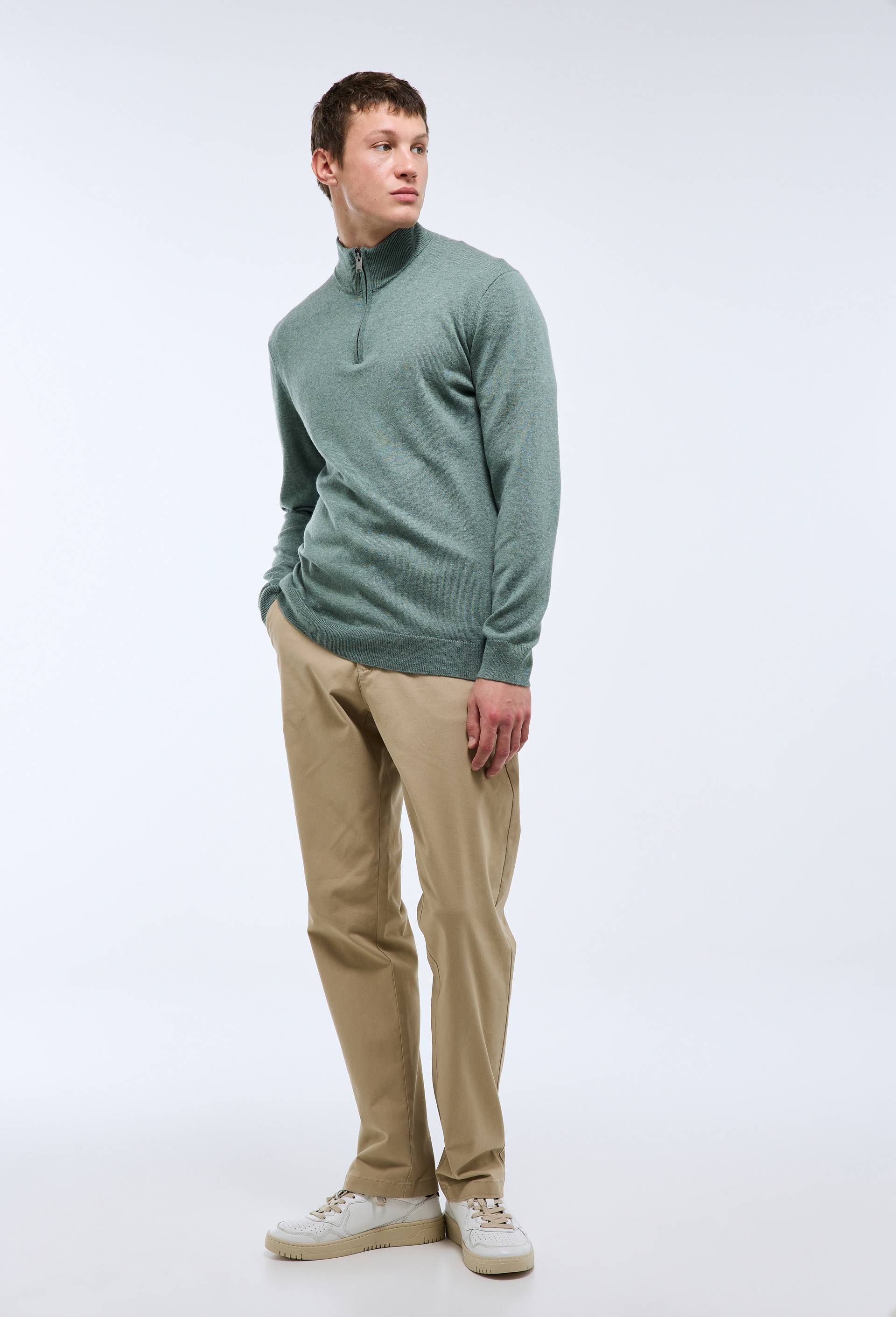 Pantalon chino straight en coton BIO GOTS, Beige, large image number 1.0