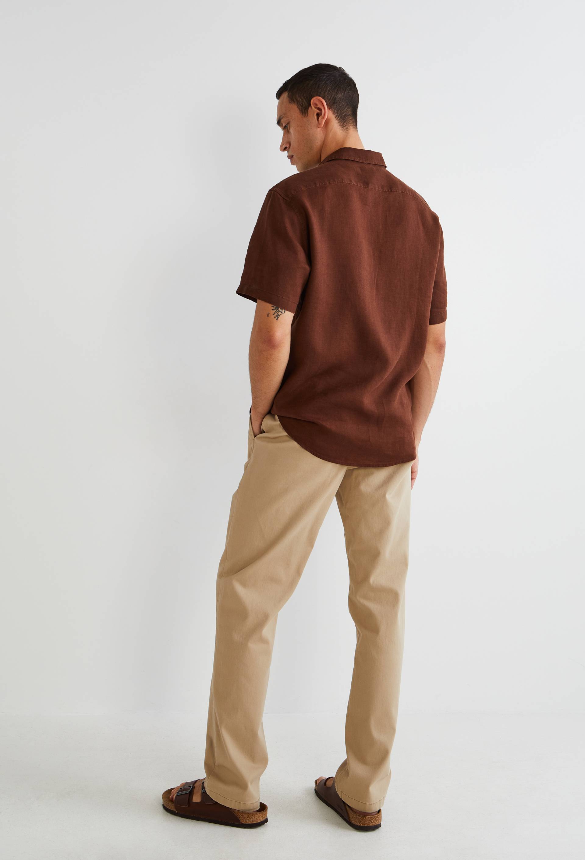 Pantalon chino straight en coton BIO GOTS, Beige, large image number 2.0
