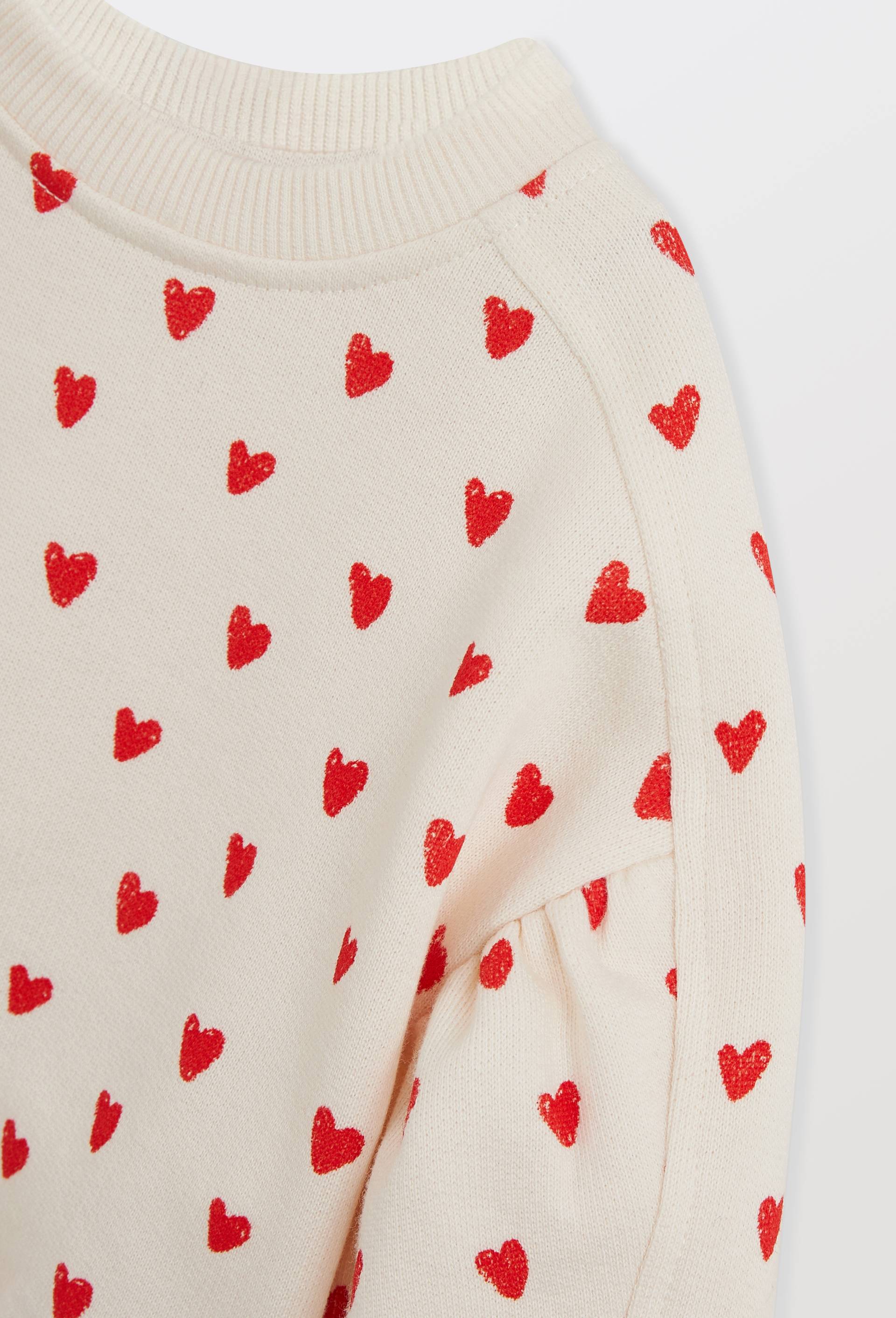 Sweat imprim&eacute; en coton BIO GOTS, Beige clair, large image number 2.0