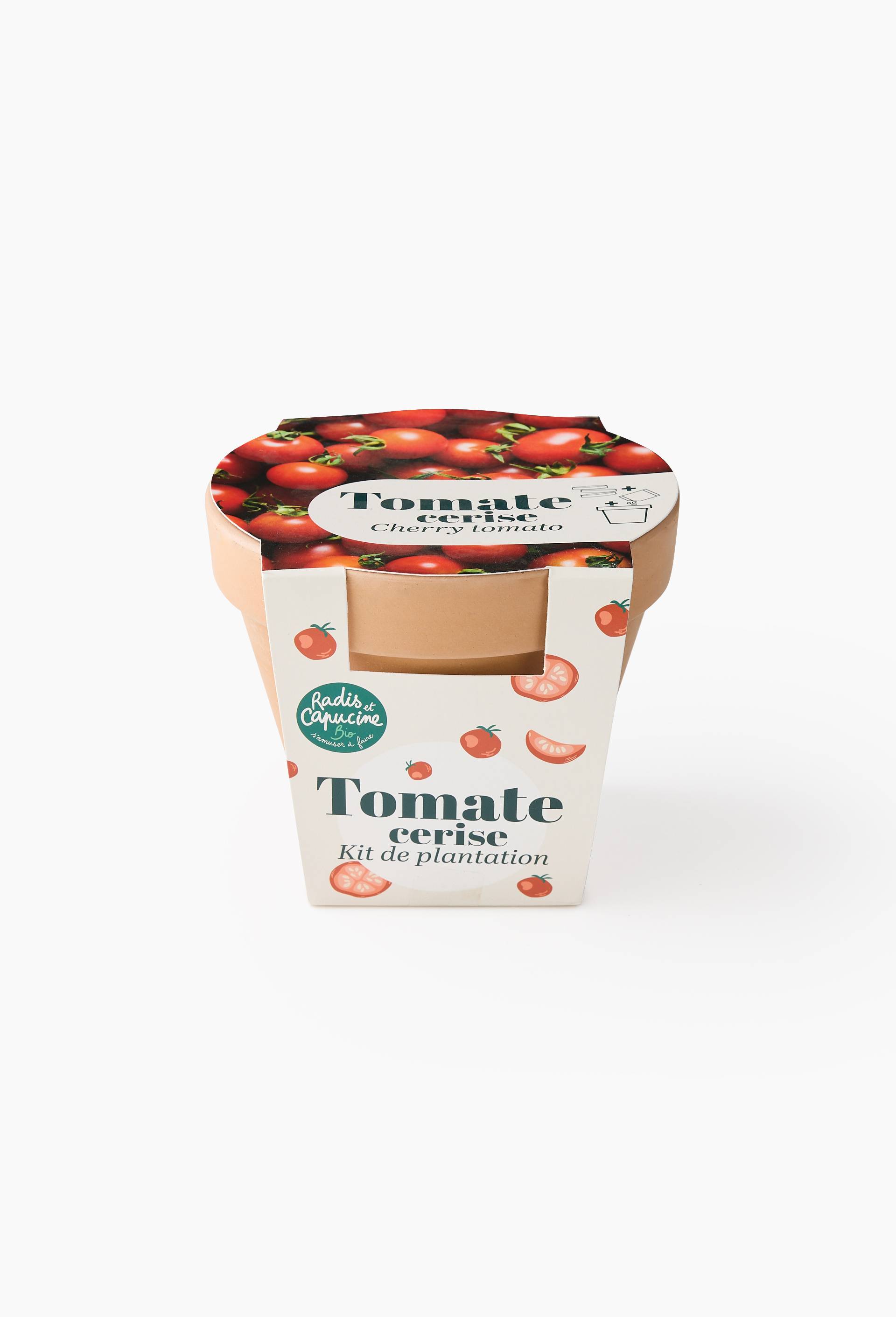 Pot "Antique" tomate cerise, en terre cuite, 12x13.5cm, Beige clair, large image number 0