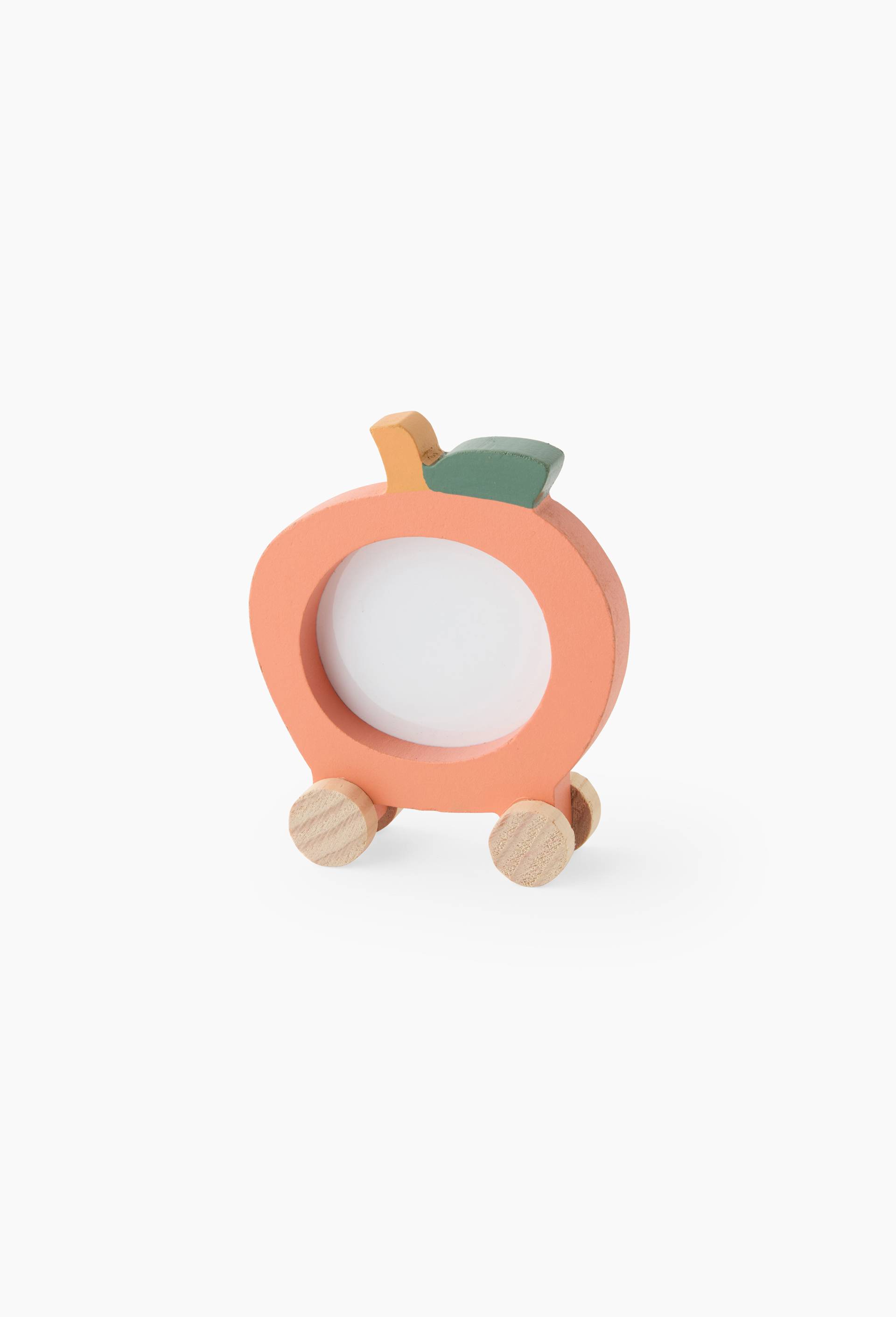 Cadre photo forme pomme, 10x3,5x12cm, en MDF, Vert clair, large image number 0