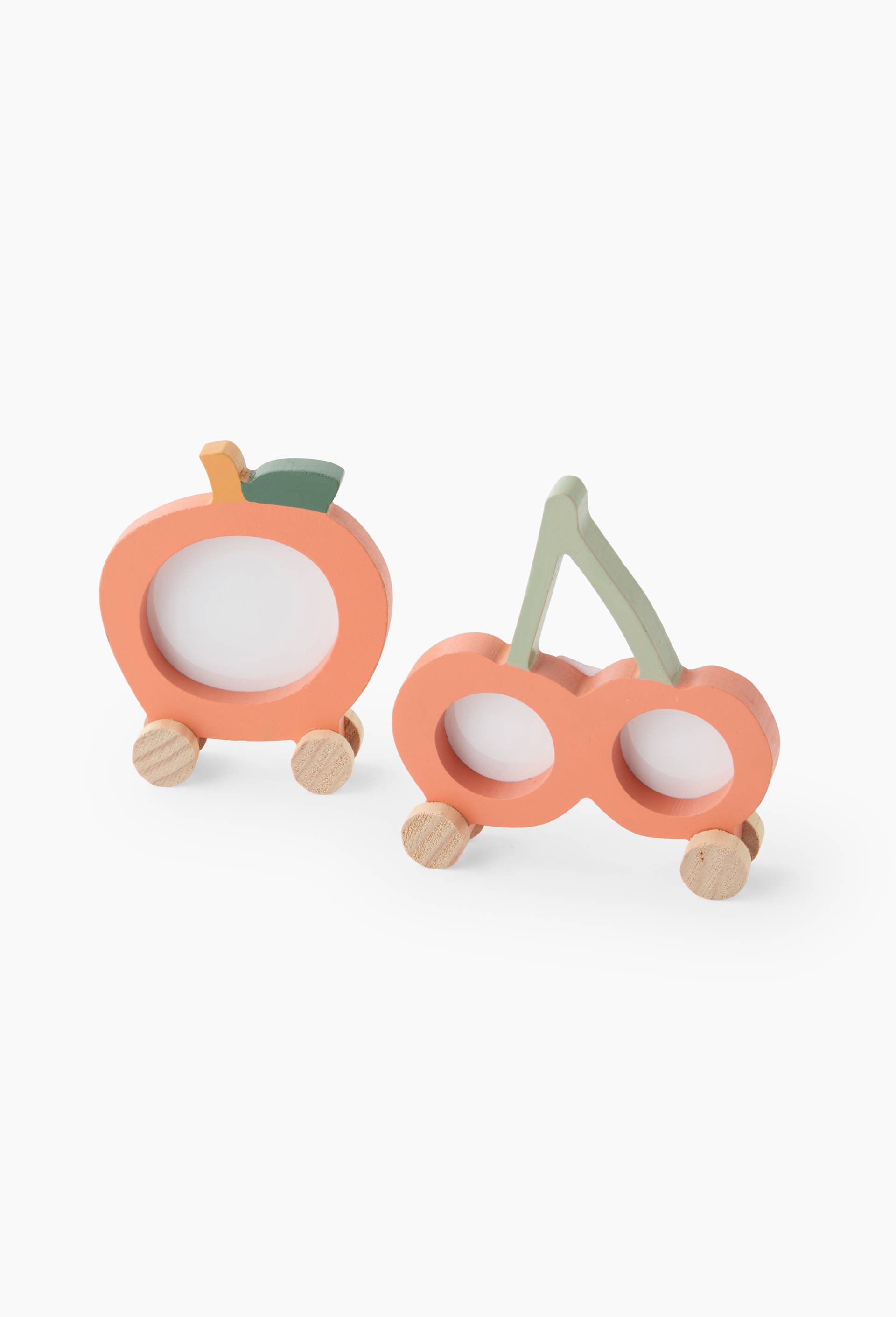 Cadre photo forme pomme, 10x3,5x12cm, en MDF, Vert clair, large image number 1