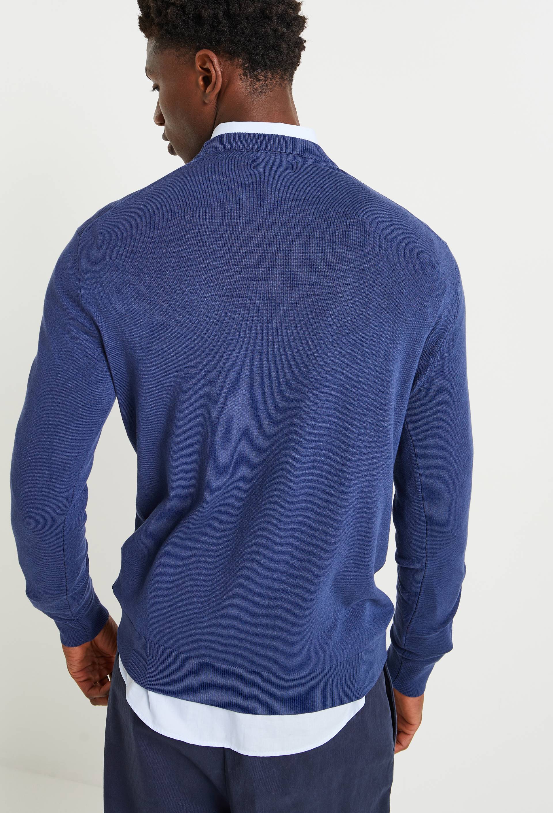 Pull col rond, Bleu foncé, large image number 1