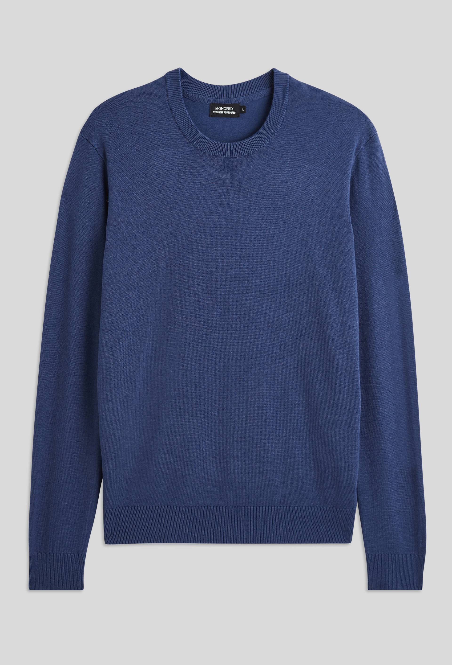 Pull col rond, Bleu foncé, large image number 2