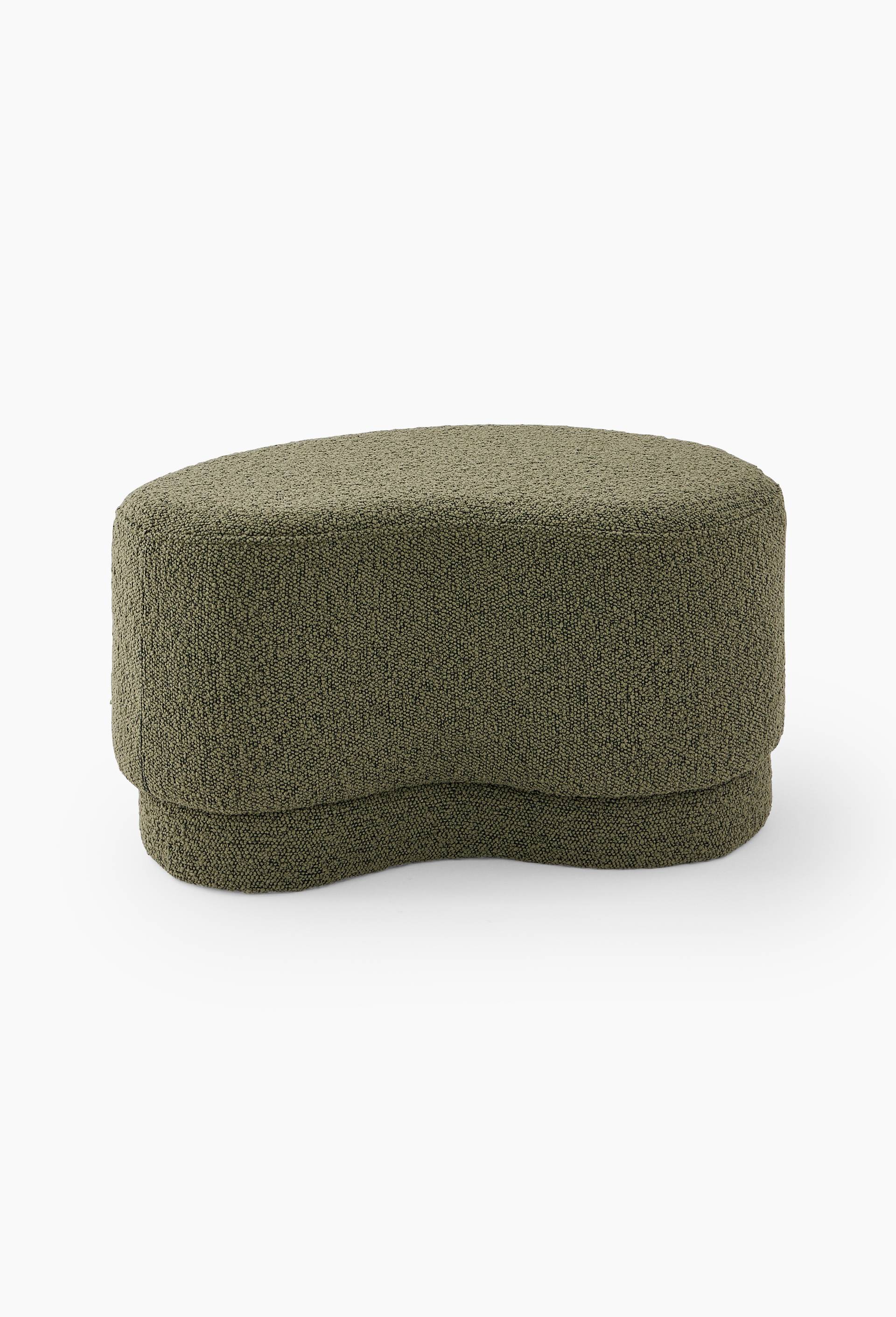 Pouf ondul&eacute;, 55x30xH38cm, en polyester, Vert, large image number 0