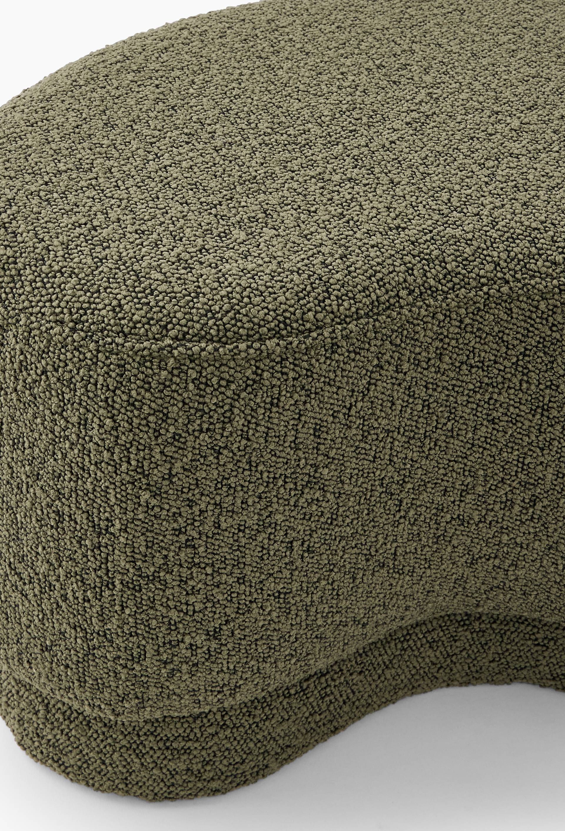 Pouf ondul&eacute;, 55x30xH38cm, en polyester, Vert, large image number 1