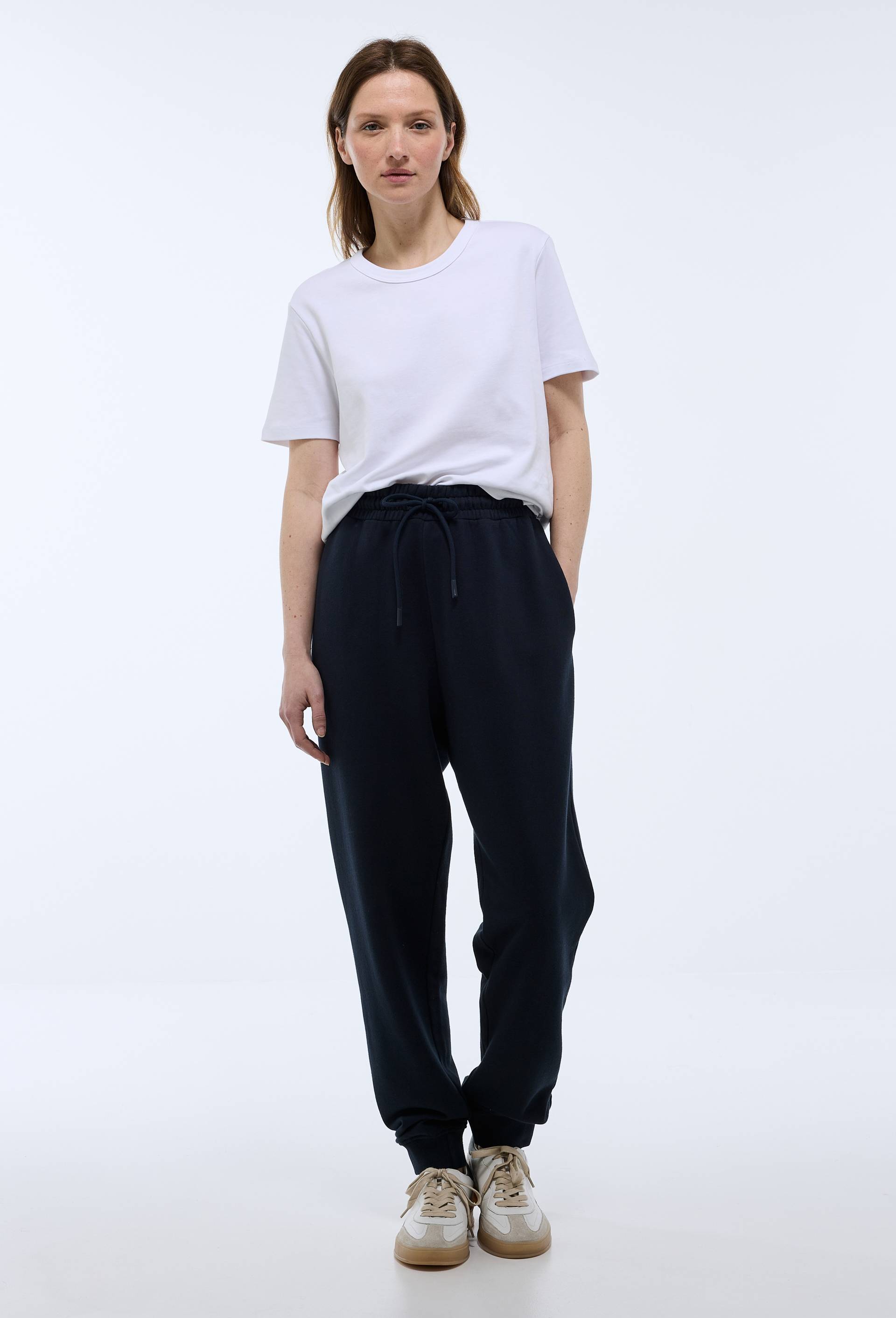 Pantalon de jogging en molleton de coton BIO GOTS, Bleu fonc&eacute;, large image number 0