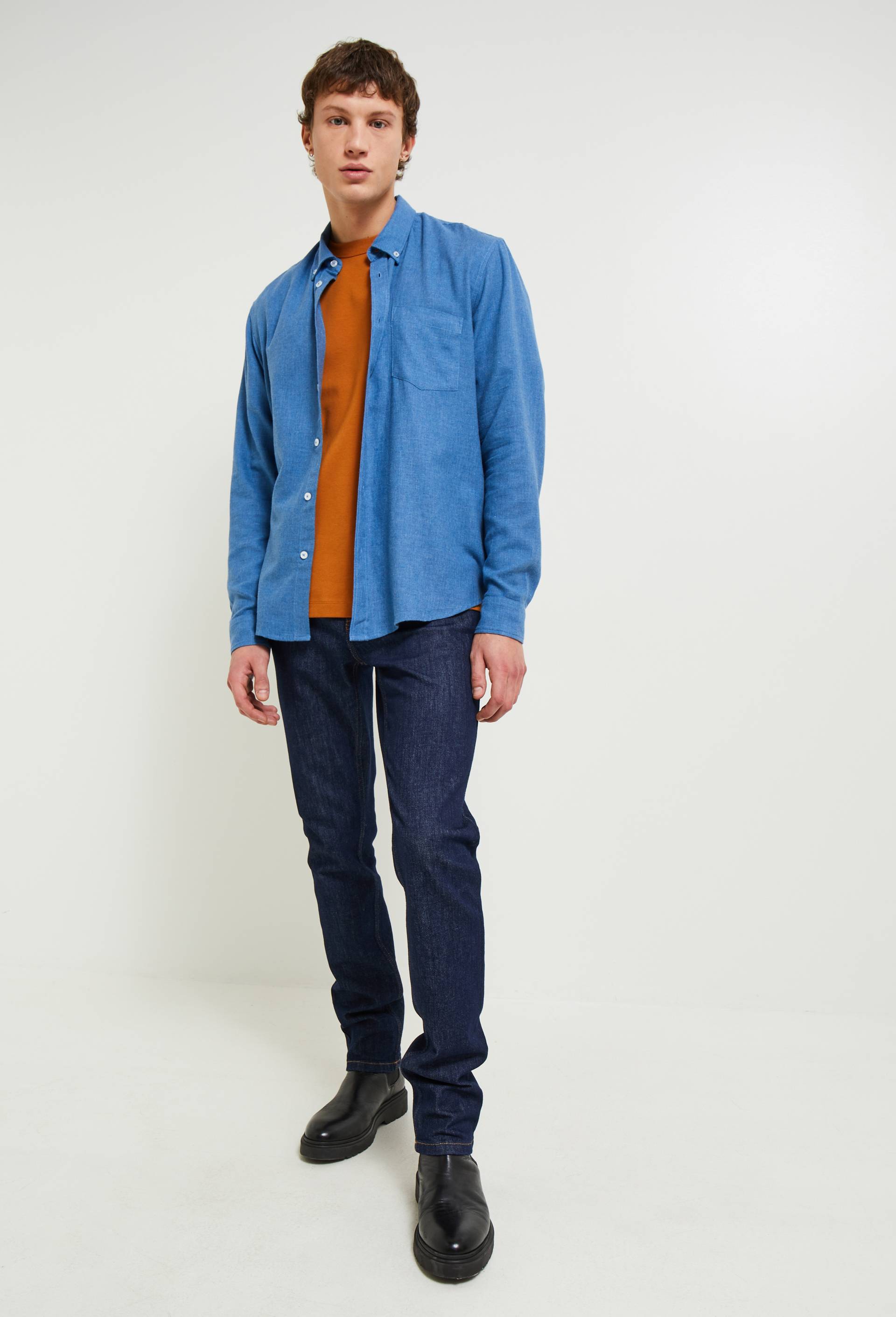 Jean slim contenant du coton, Bleu, large image number 0