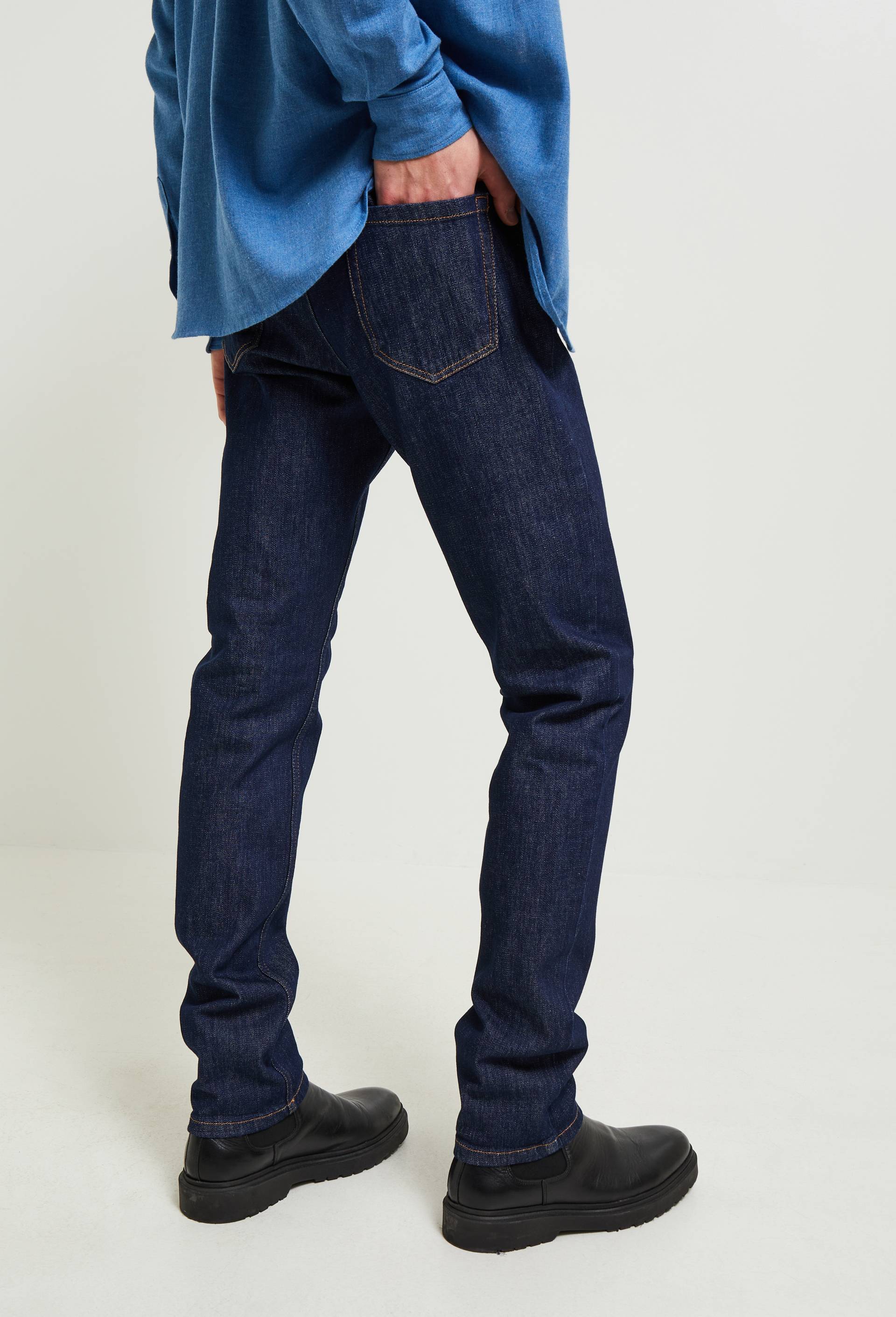 Jean slim contenant du coton, Bleu, large image number 1