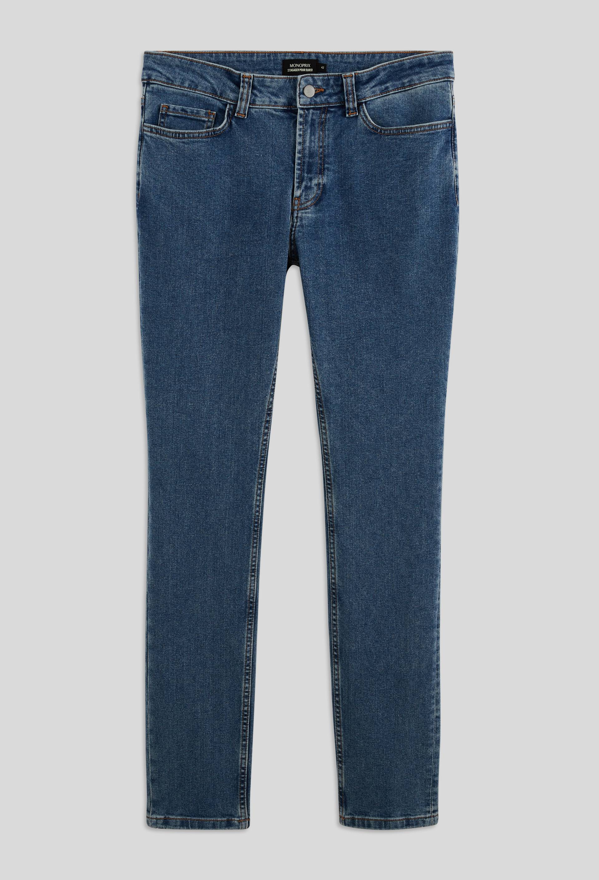 Jean slim contenant du coton, Bleu, large image number 2.0